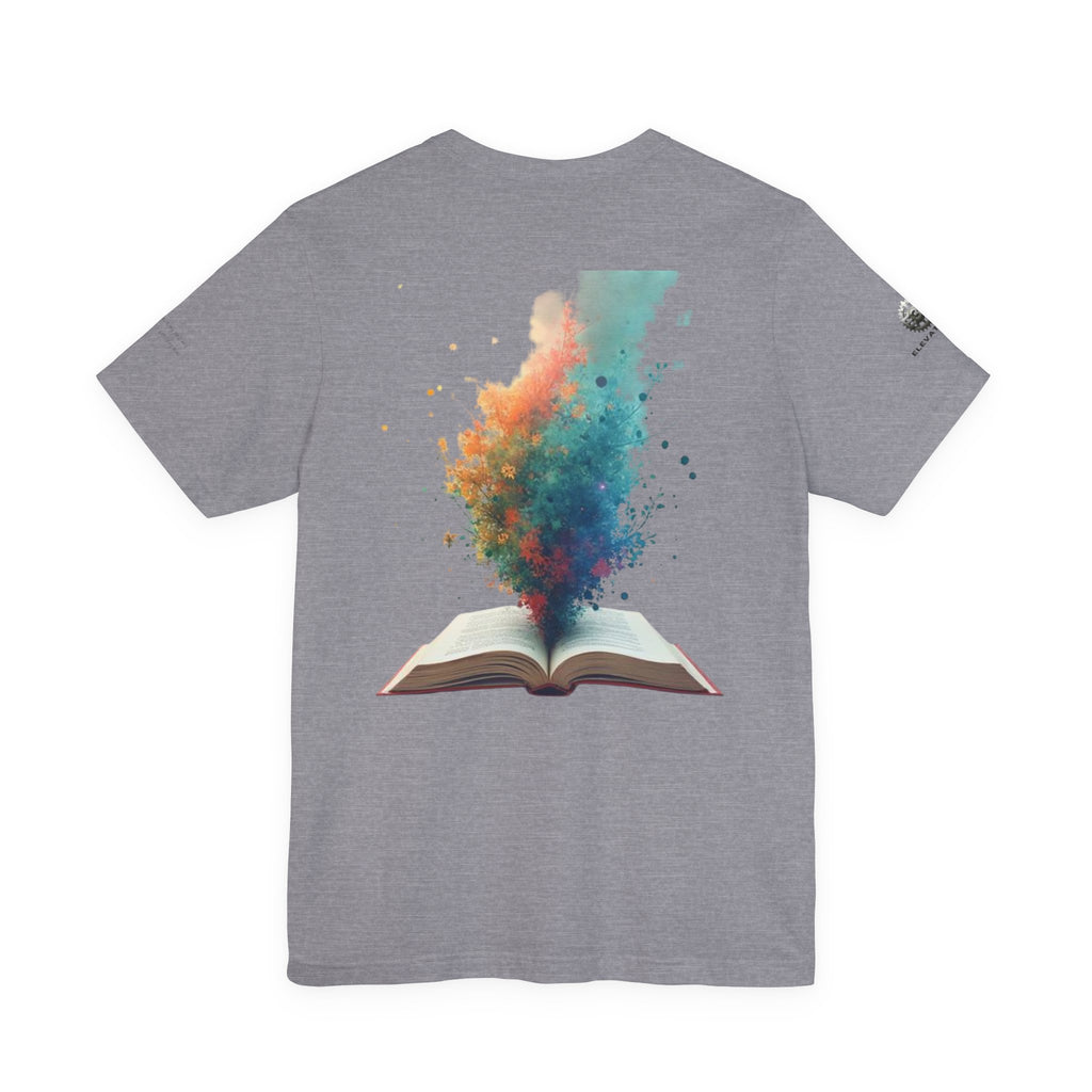 Next Chapter affirmation tee | Graphic open book back, inspirational sleeve text