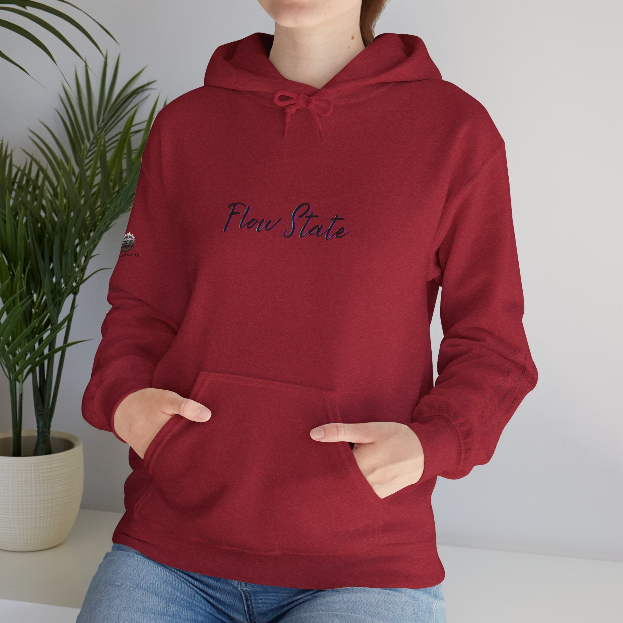 “Flow State” Hoodie- Sleeve Printed Affirmation