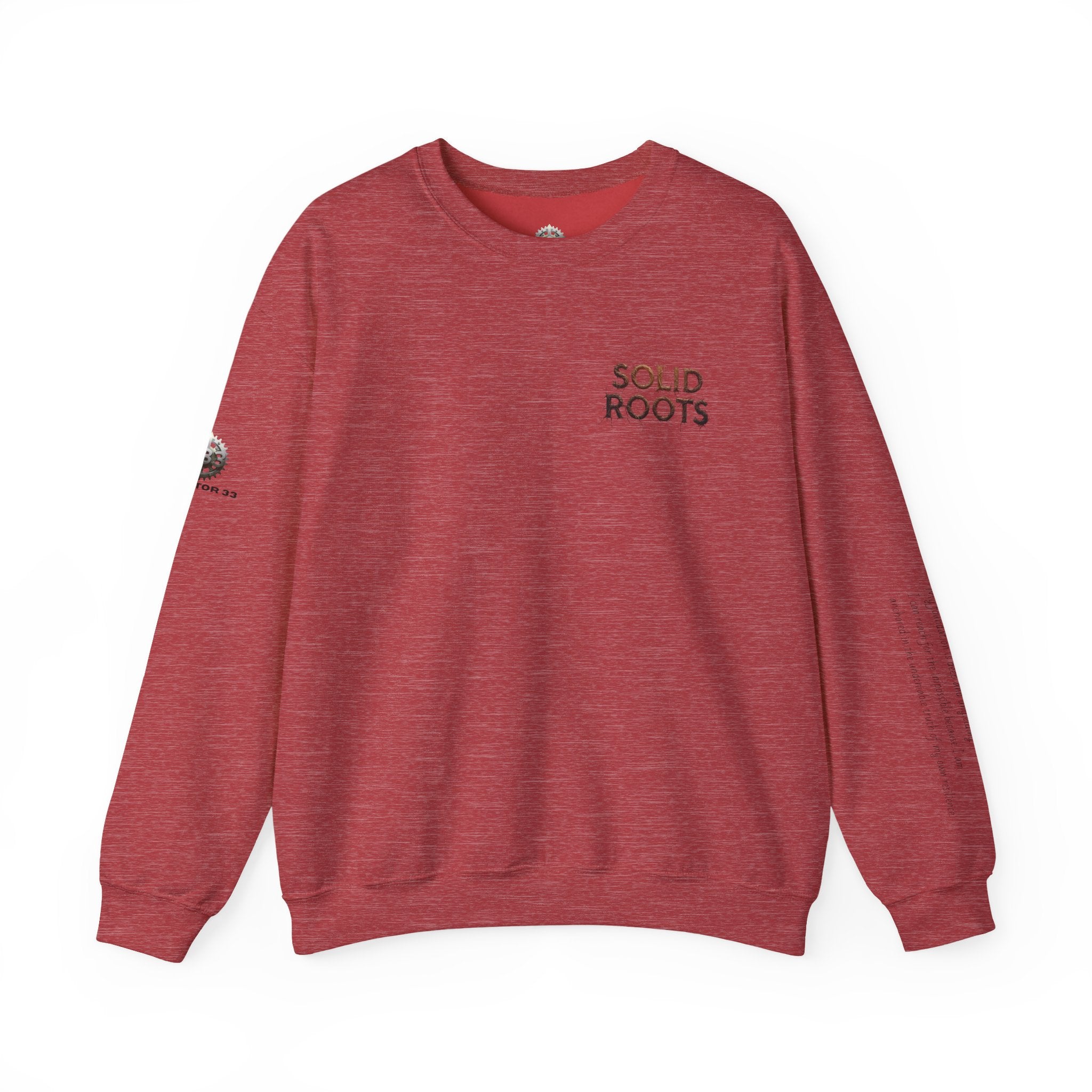 "Solid Roots" Crewneck - Heavyweight Sleeve Print Sweatshirt