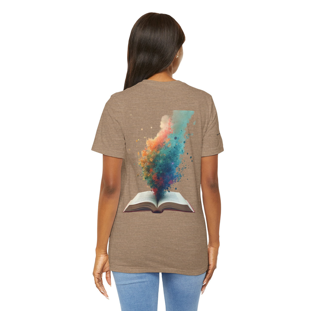 Next Chapter affirmation tee | Graphic open book back, inspirational sleeve text