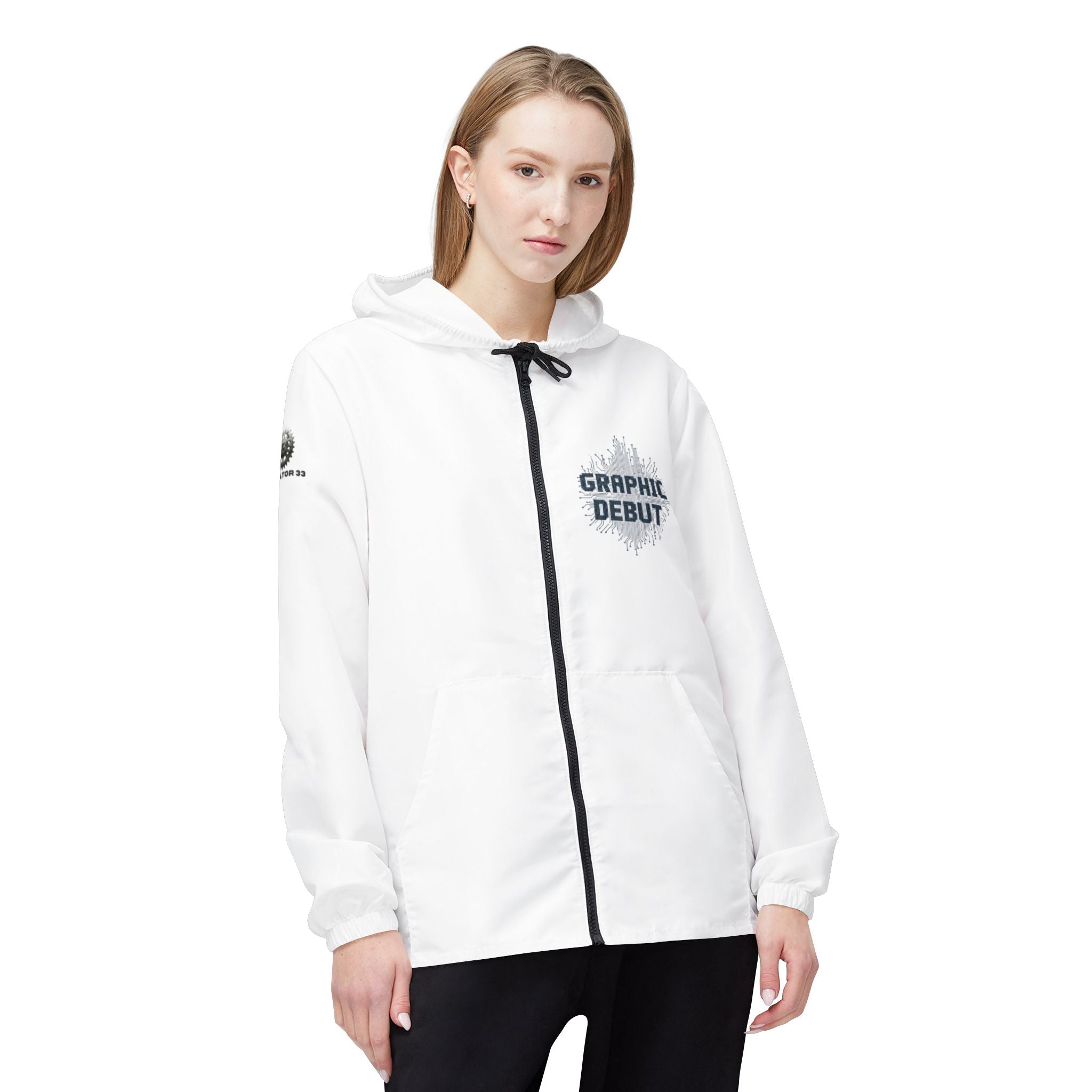 Copy of Graphic Debut Windbreaker Jacket — Elevator33 Logo, Cheering Crowd Back Print