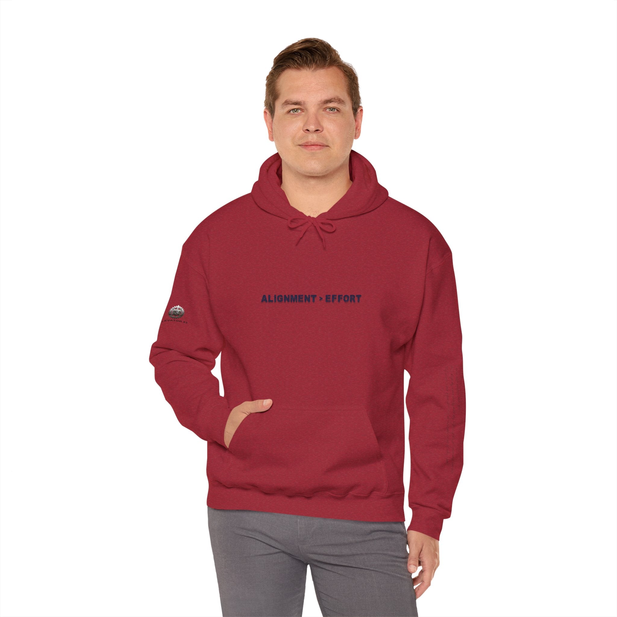 “Alignment > Effort” Hoodie - Sleeve Print Affirmation