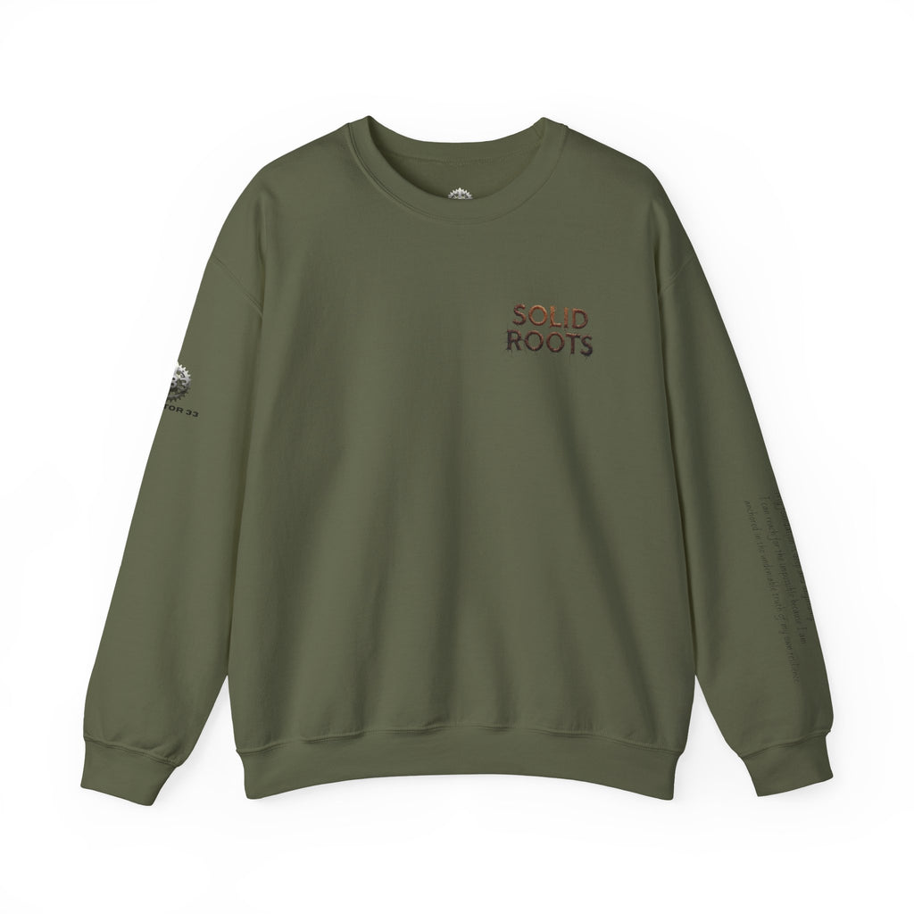 "Solid Roots" Crewneck - Heavyweight Sleeve Print Sweatshirt