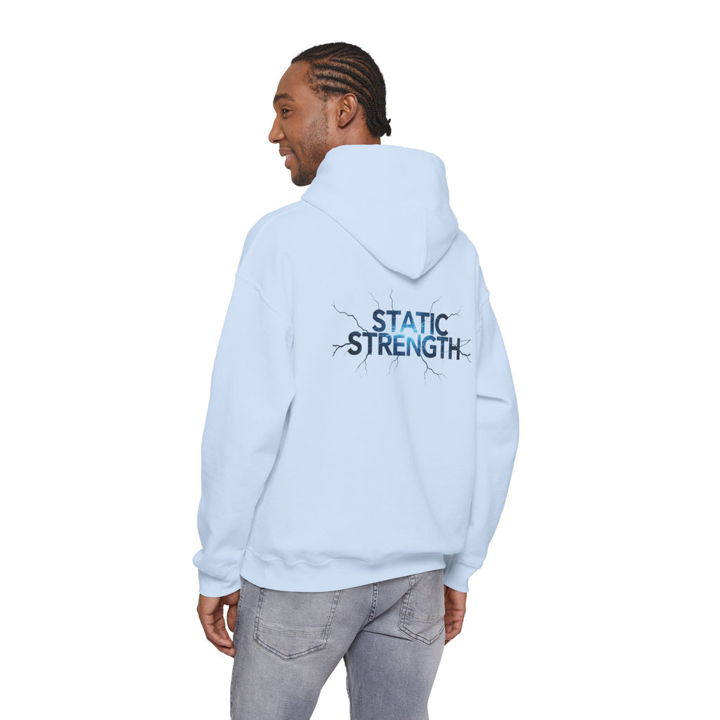 “Static Strength” Hoodie Sweatshirt- Sleeve Print Affirmation