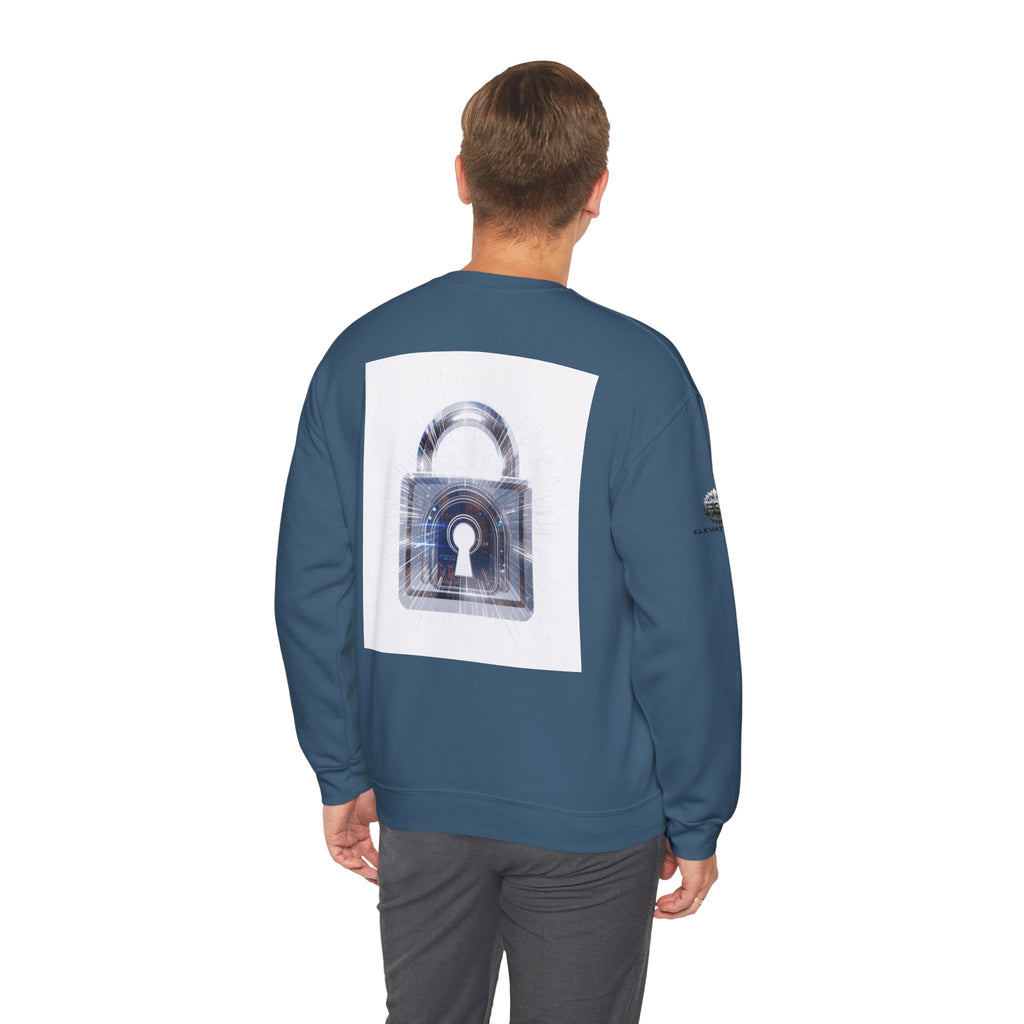 “Source Lock” Crewneck Sweatshirt- Sleeve Print Affirmation
