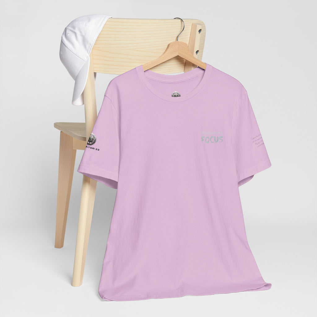 Unwavering Focus Tee — Affirmation Sleeve Graphic T-Shirt