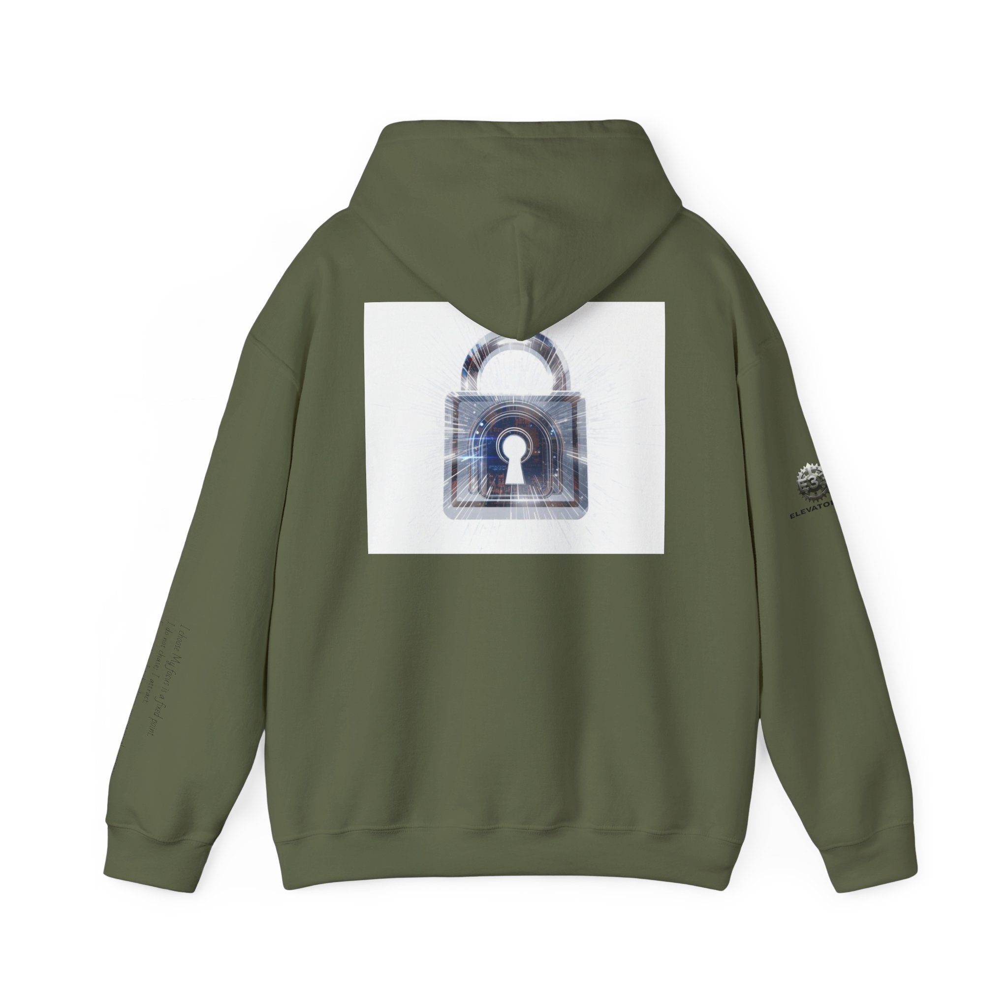 “Source Lock” Hoodie Sweatshirt- Sleeve Print Affirmation