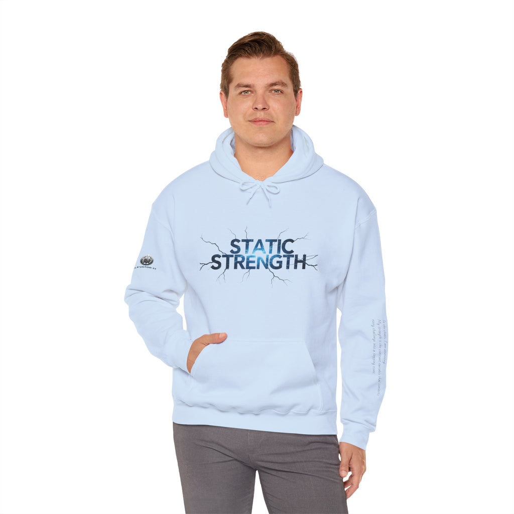 “Static Strength” Hoodie Sweatshirt- Sleeve Print Affirmation