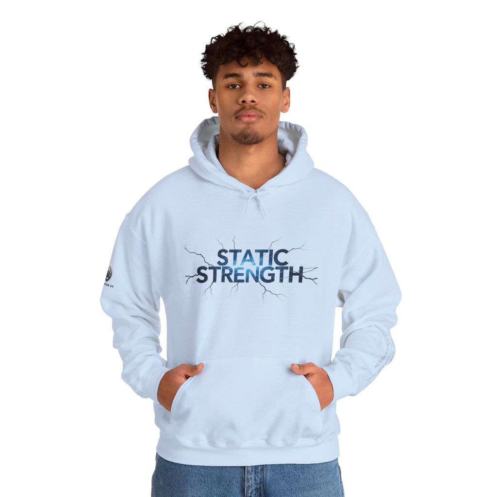 “Static Strength” Hoodie Sweatshirt- Sleeve Print Affirmation