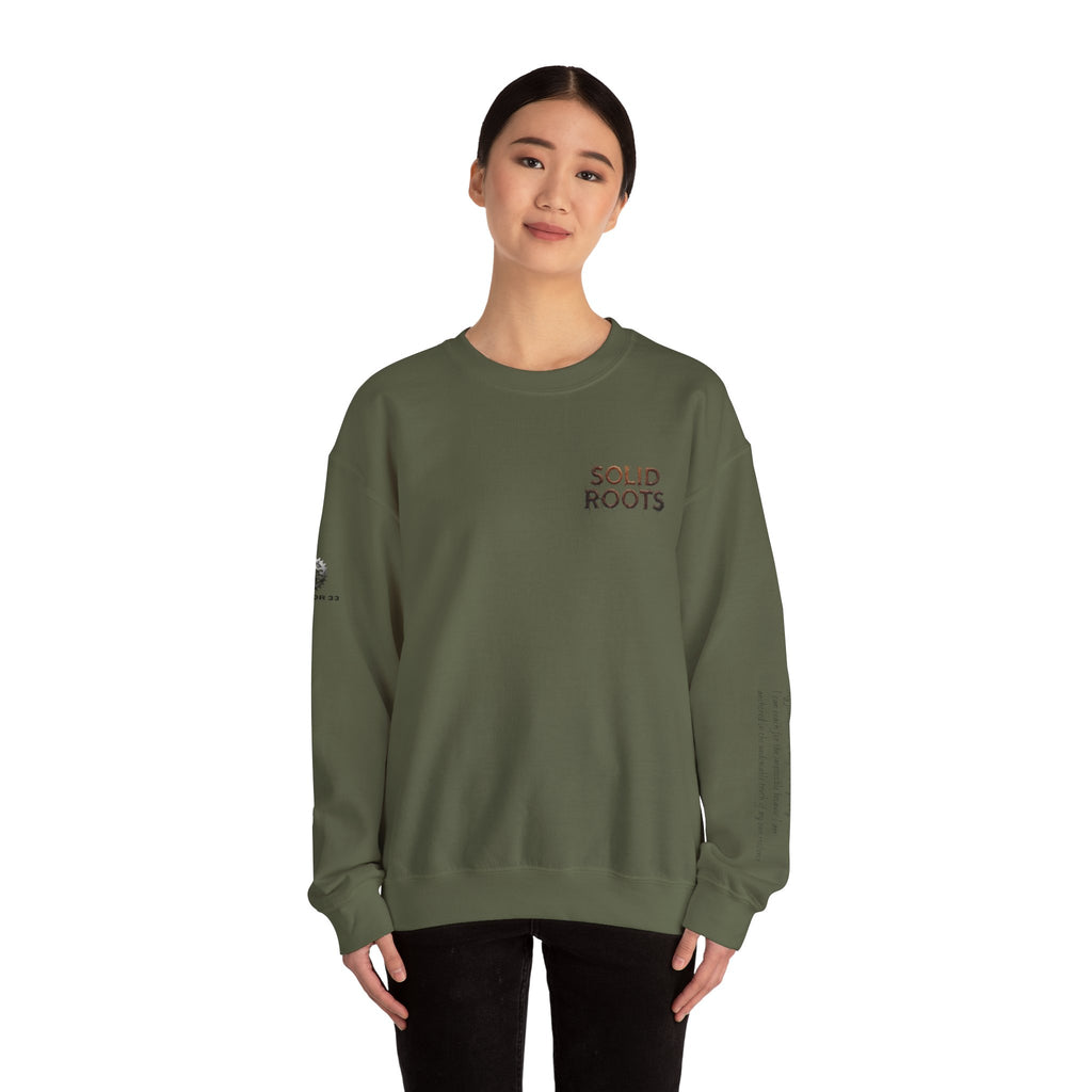 "Solid Roots" Crewneck - Heavyweight Sleeve Print Sweatshirt