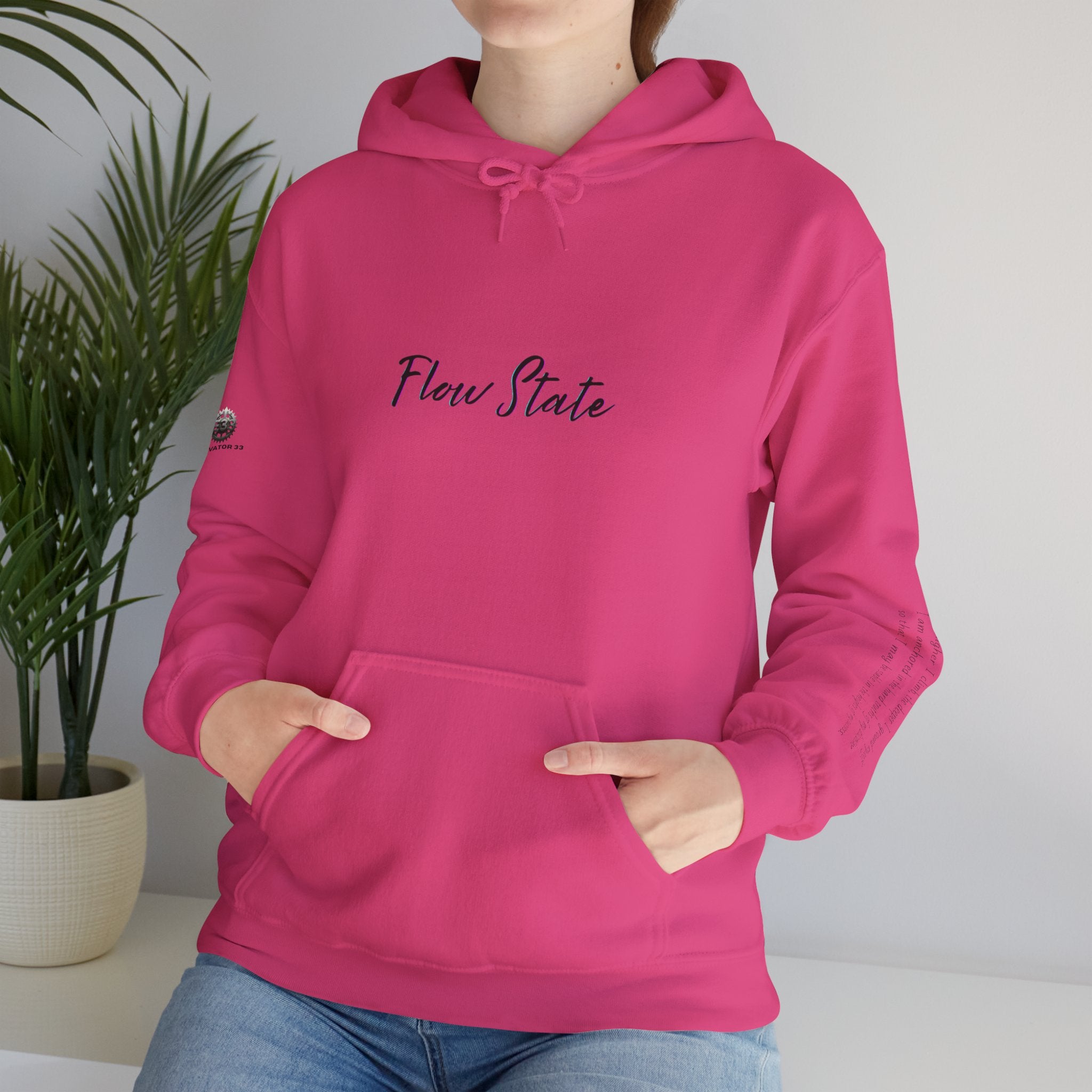 “Flow State” Hoodie- Sleeve Printed Affirmation