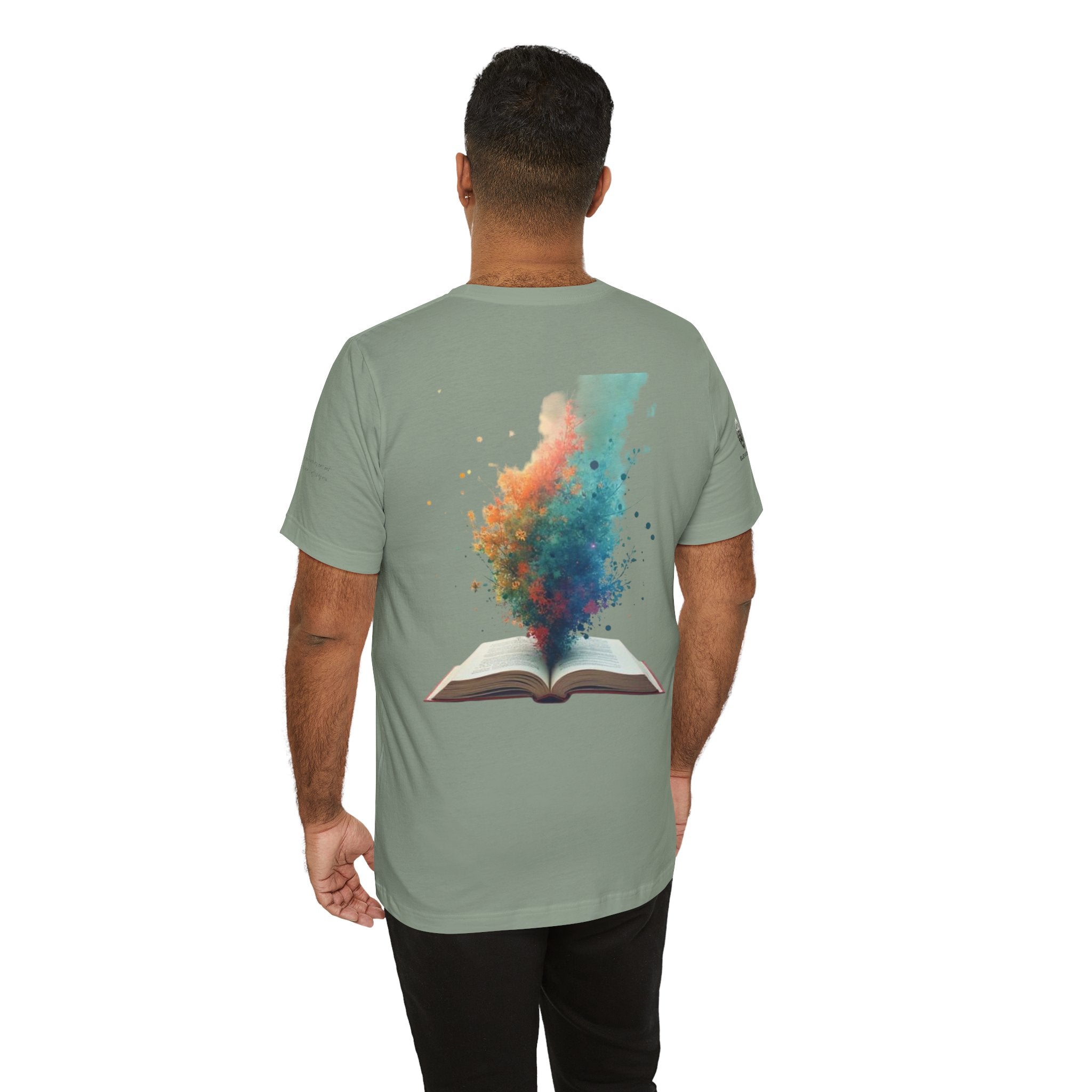 Next Chapter affirmation tee | Graphic open book back, inspirational sleeve text