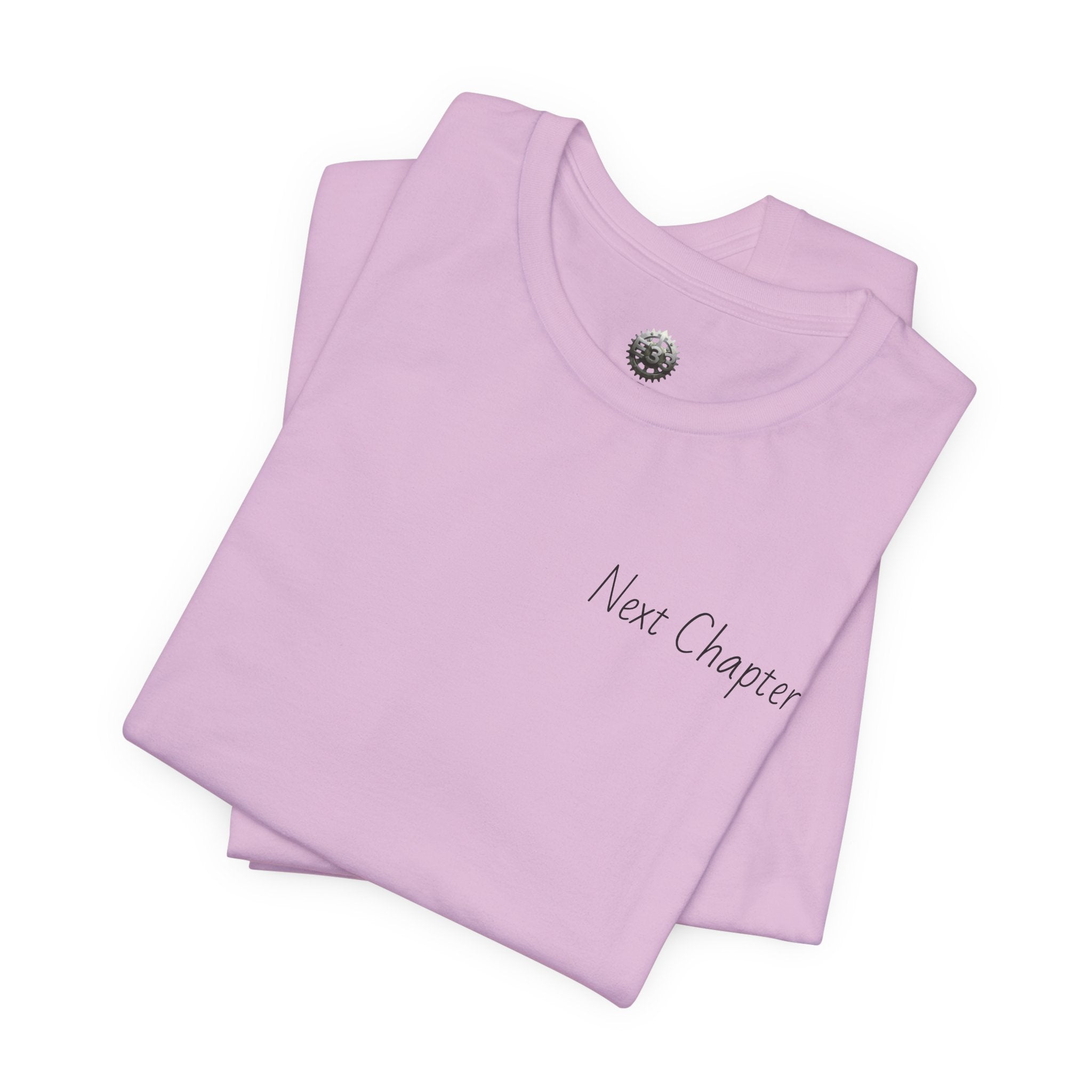 Next Chapter affirmation tee | Graphic open book back, inspirational sleeve text