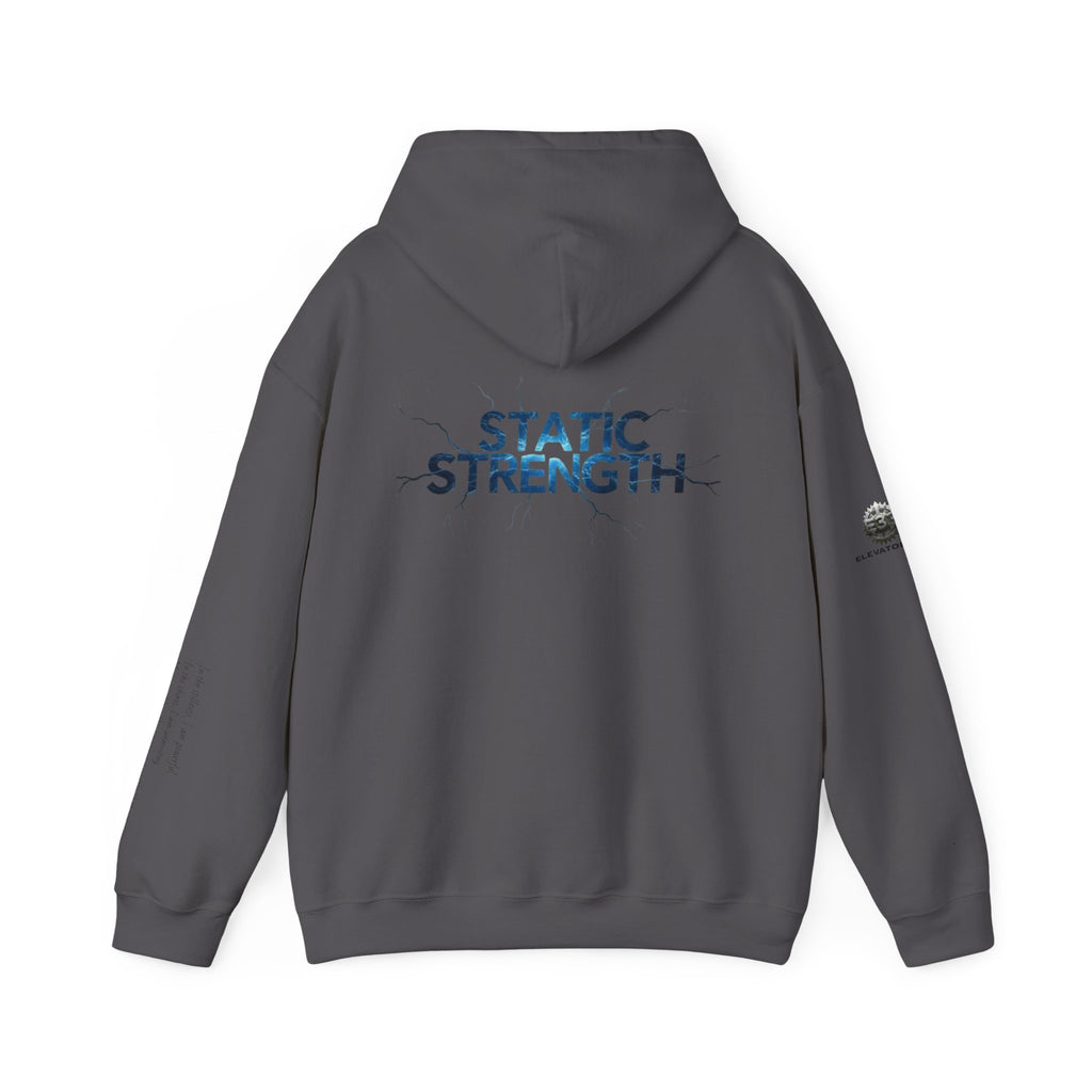 “Static Strength” Hoodie Sweatshirt- Sleeve Print Affirmation