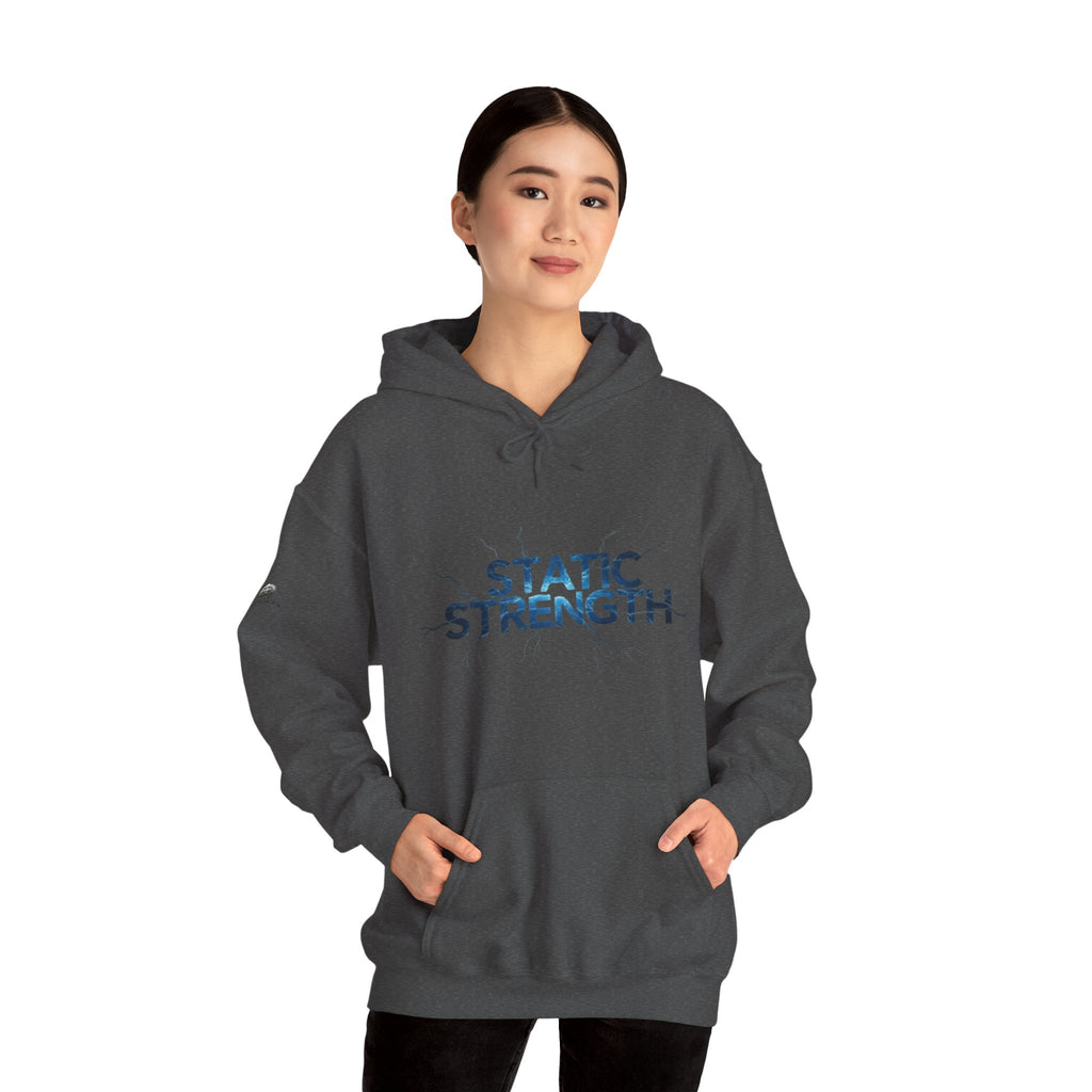 “Static Strength” Hoodie Sweatshirt- Sleeve Print Affirmation