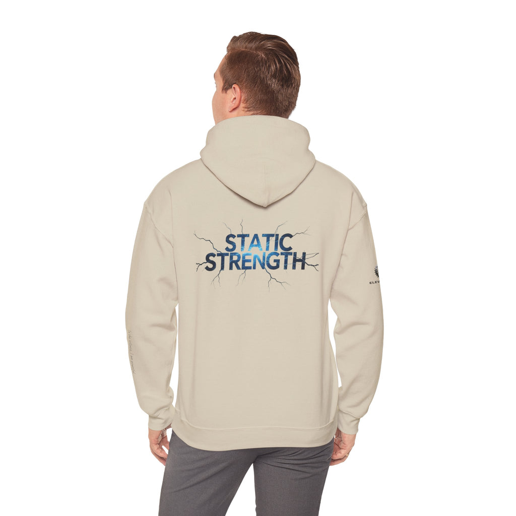 “Static Strength” Hoodie Sweatshirt- Sleeve Print Affirmation