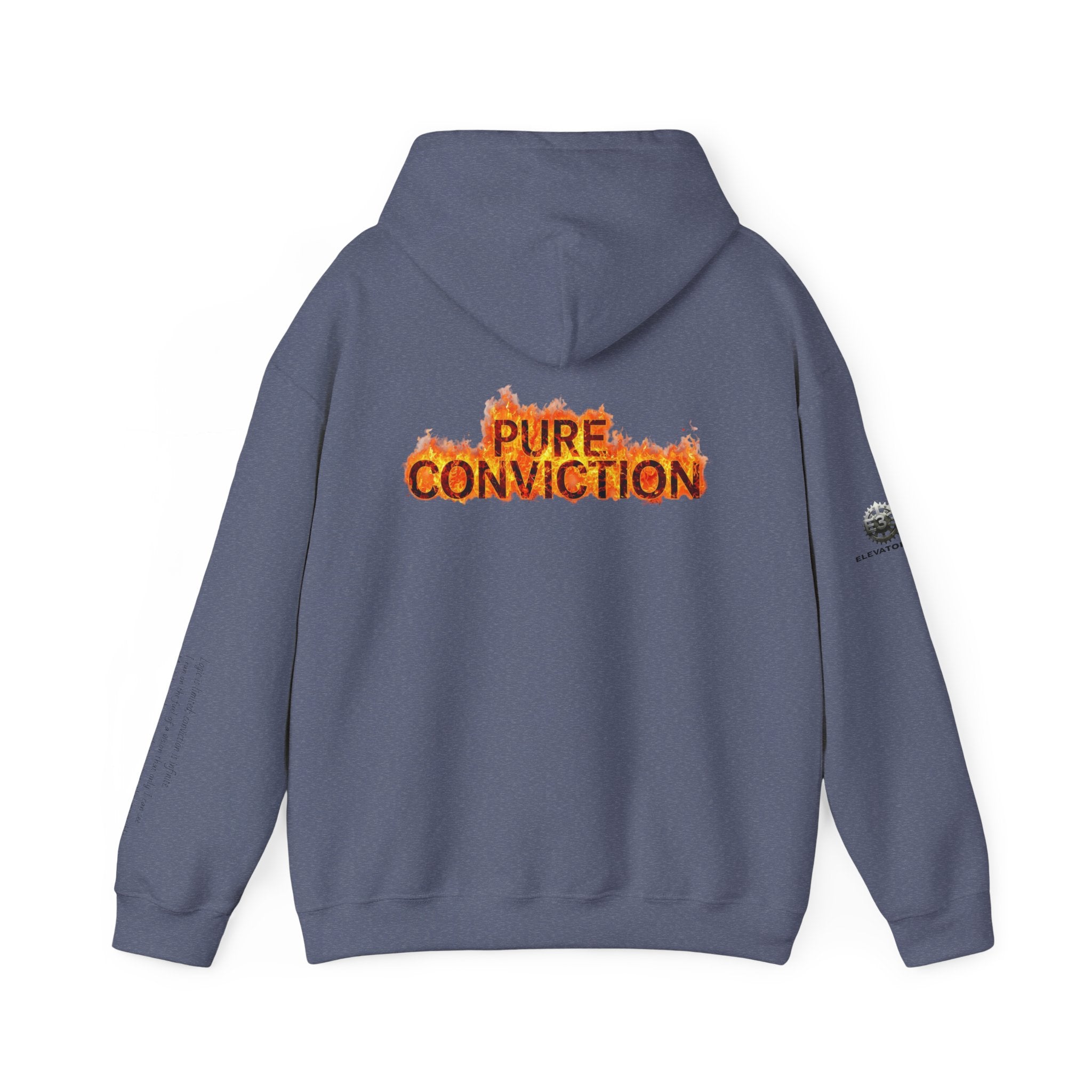 "Pure Conviction" Hoodie  - Sleeve Print Affirmation