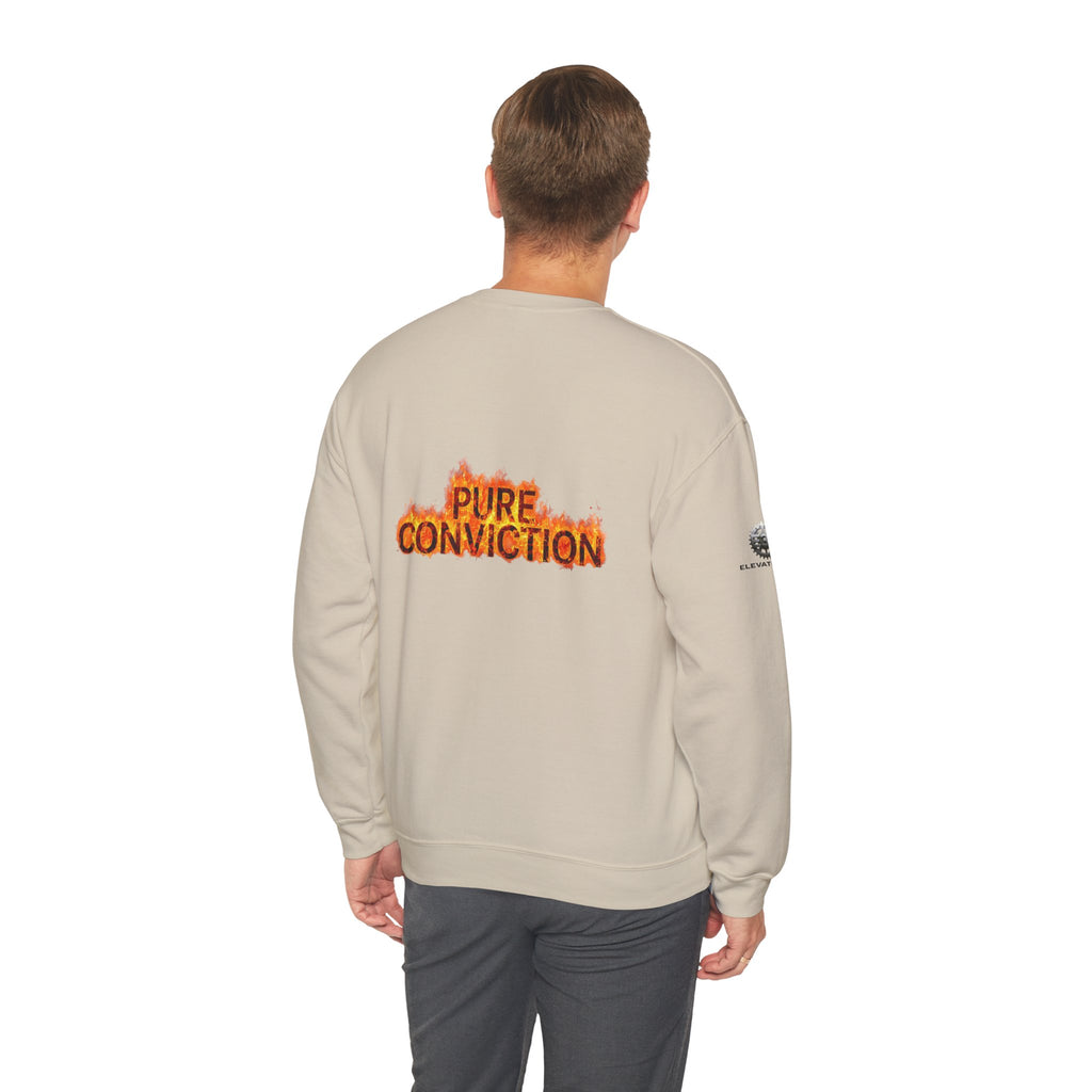"Pure Conviction” Sweatshirt -Sleeve Print Affirmation