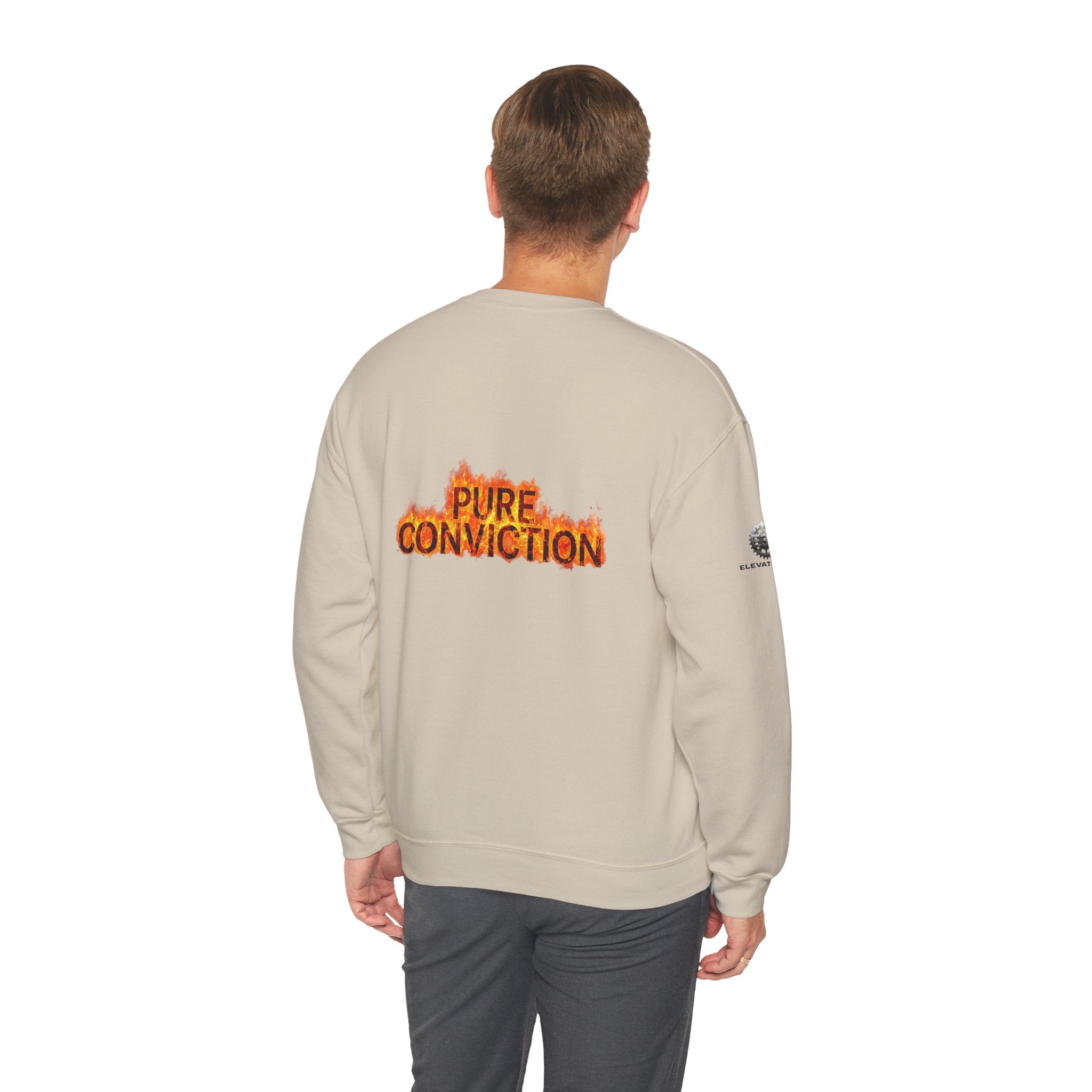 "Pure Conviction” Sweatshirt -Sleeve Print Affirmation
