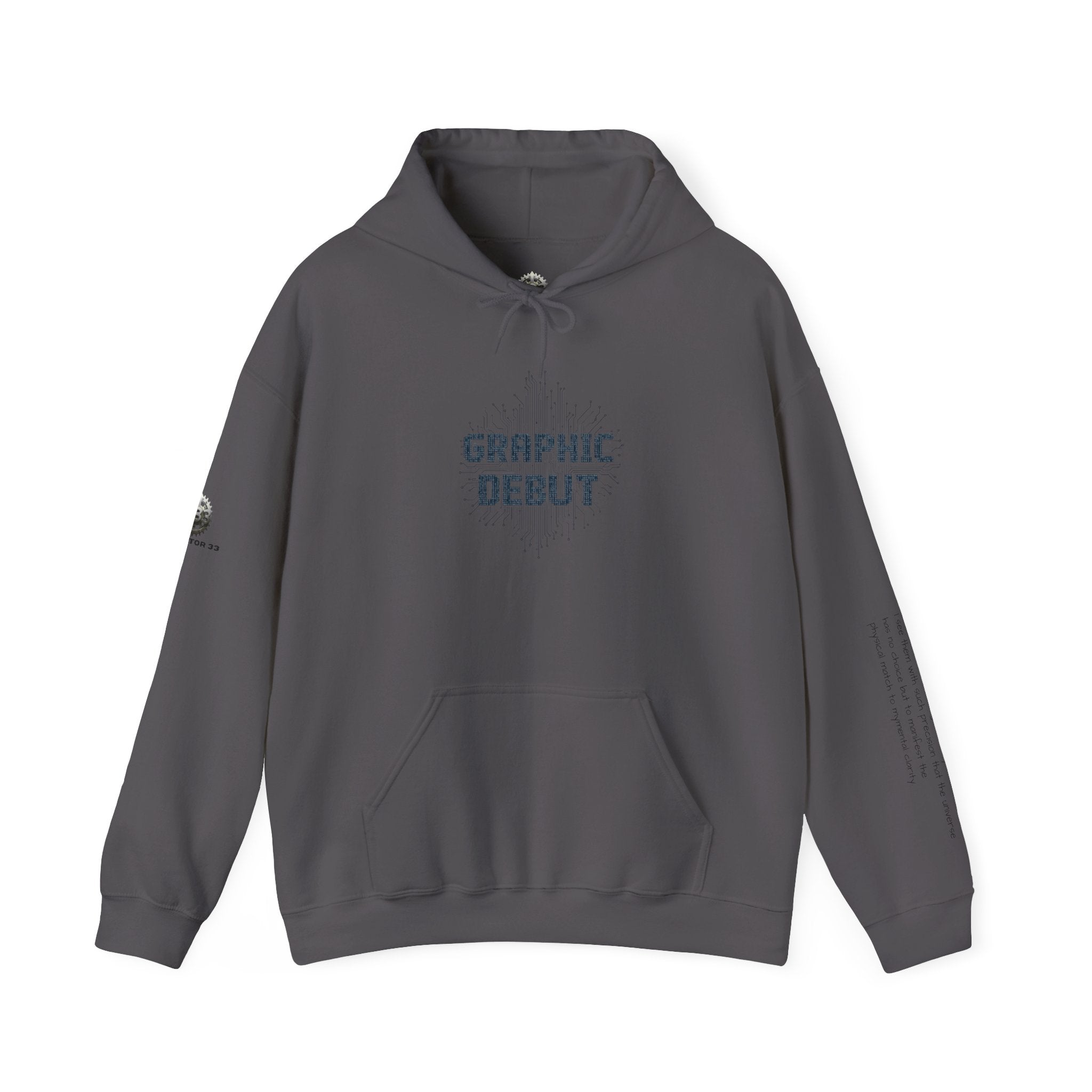 “Graphic Debut” Hoodie- Sleeve Printed Affirmation