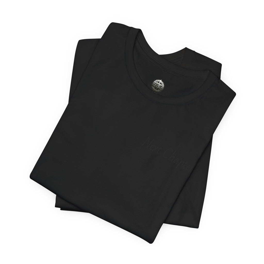 Next Chapter affirmation tee | Graphic open book back, inspirational sleeve text