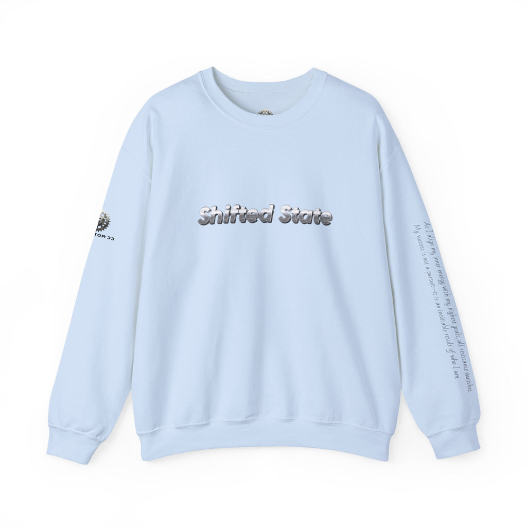 “Shifted State” Crewneck Sweatshirt- Sleeve Print Affirmation