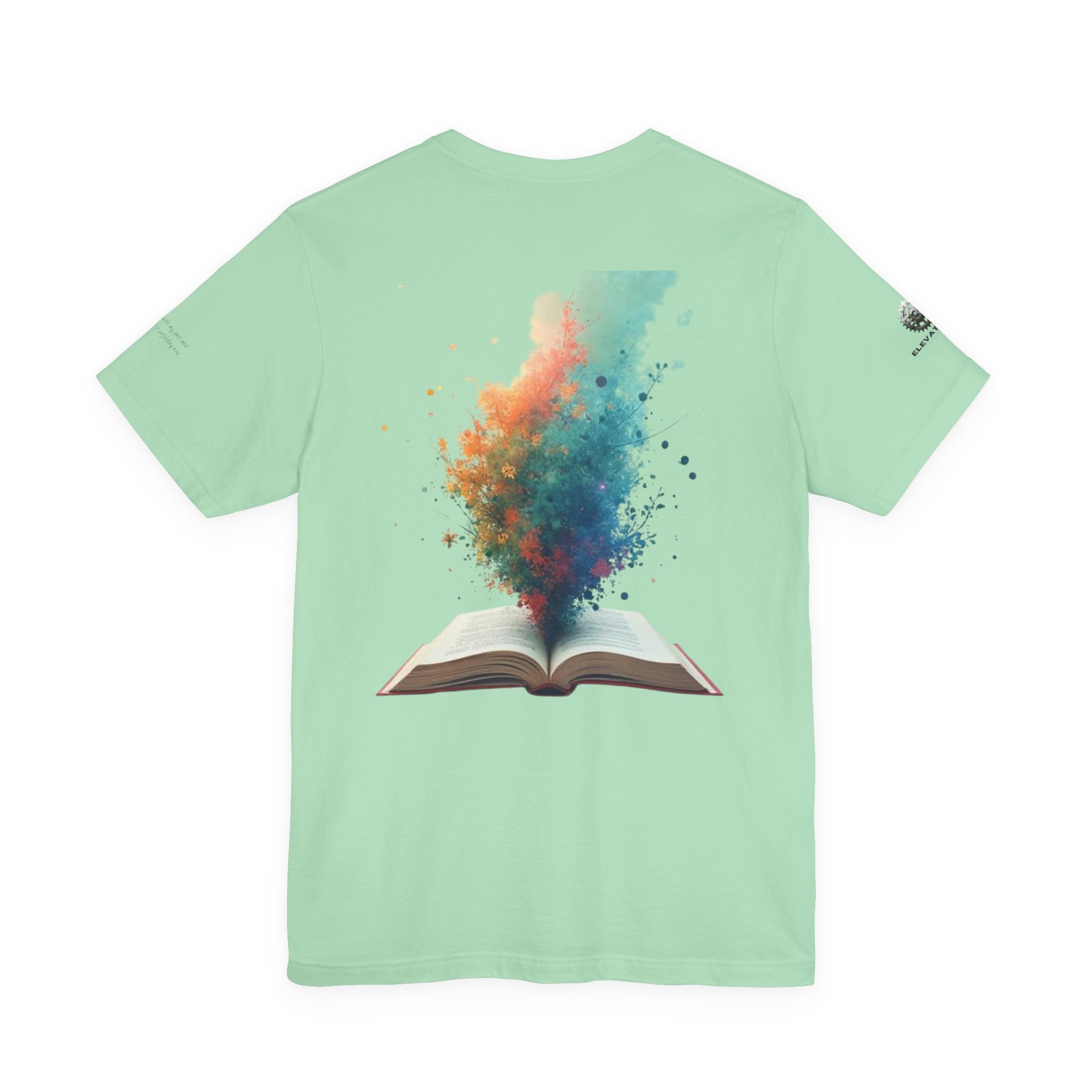 Next Chapter affirmation tee | Graphic open book back, inspirational sleeve text