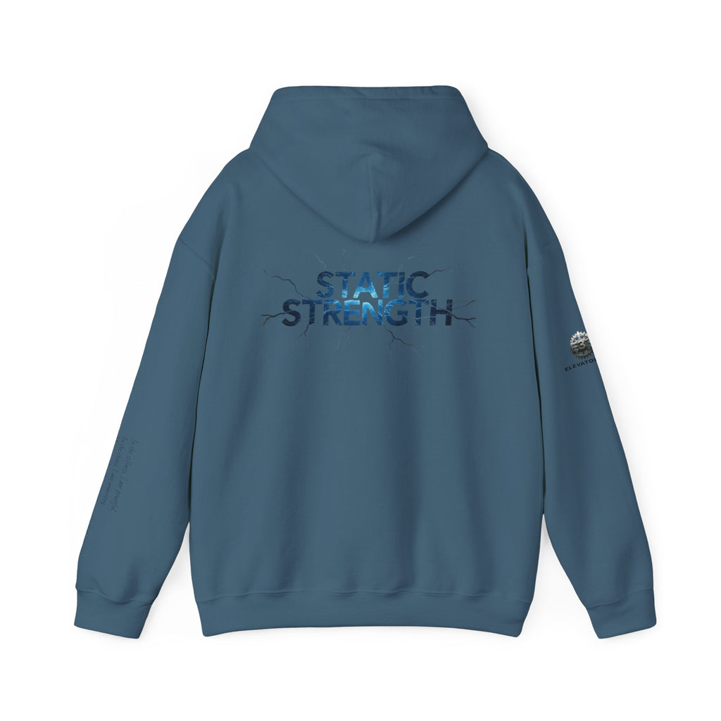 “Static Strength” Hoodie Sweatshirt- Sleeve Print Affirmation