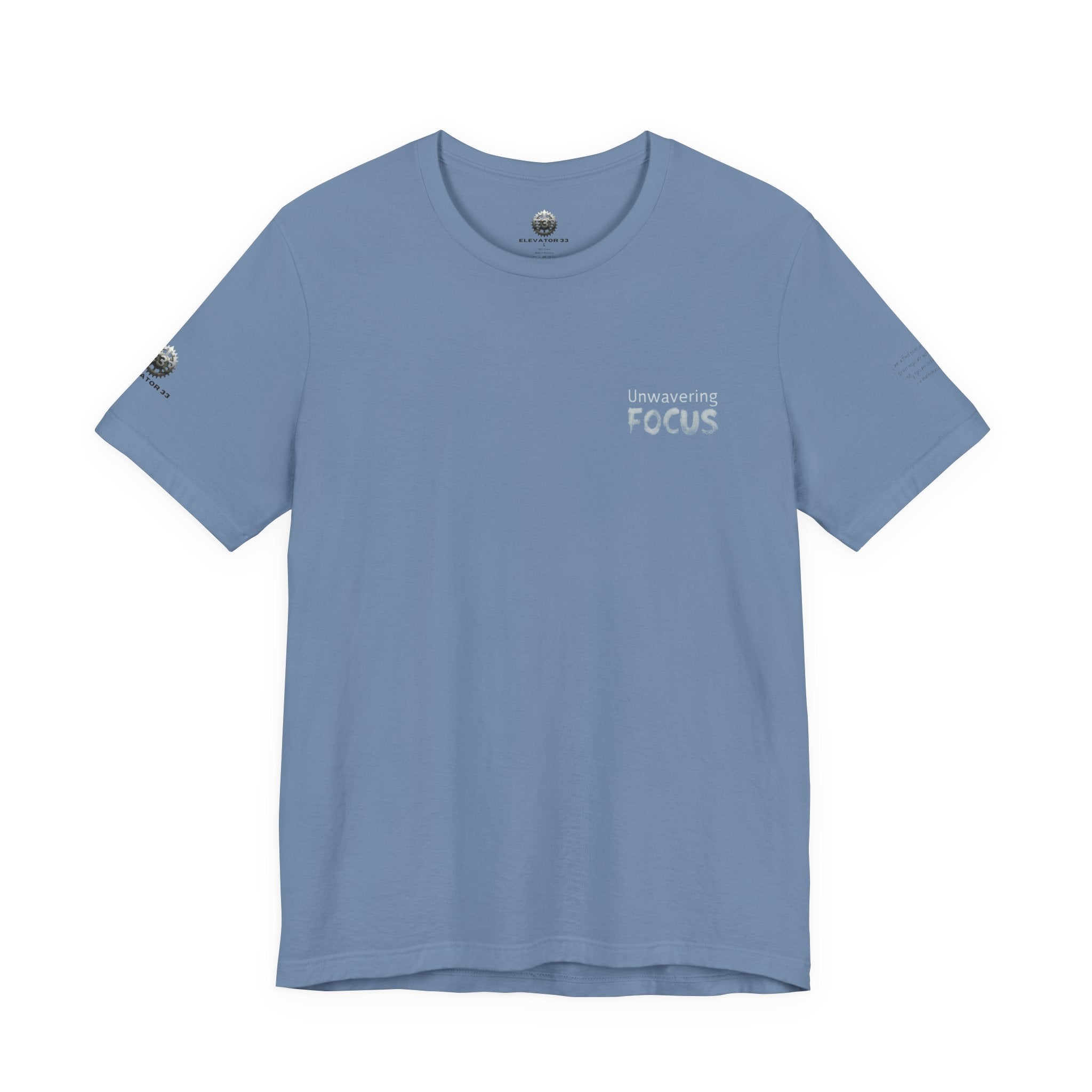 Unwavering Focus Tee — Affirmation Sleeve Graphic T-Shirt