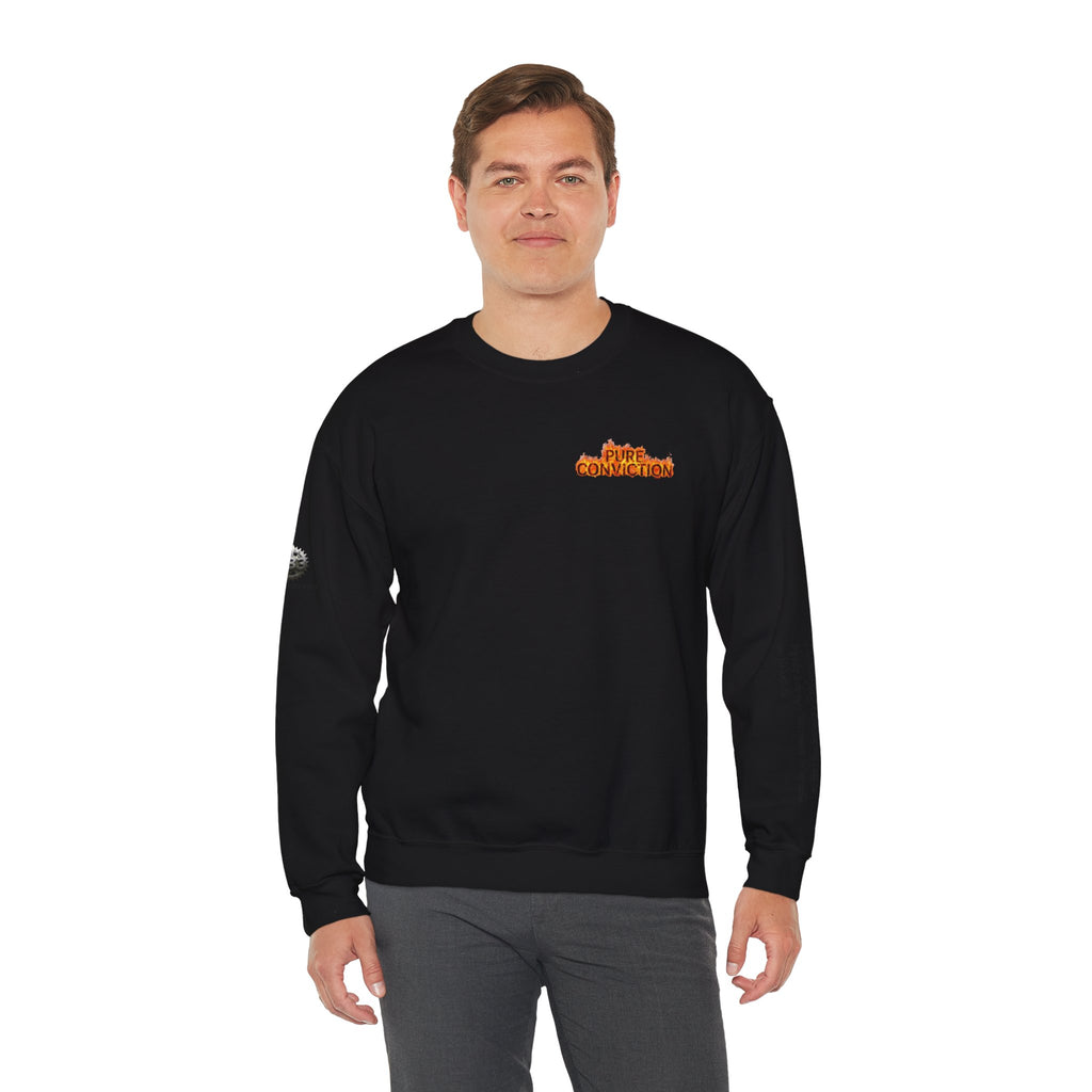 "Pure Conviction” Sweatshirt -Sleeve Print Affirmation