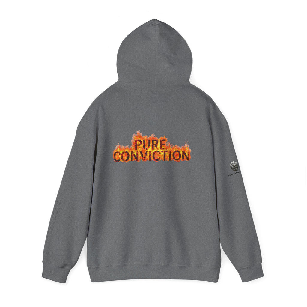 "Pure Conviction" Hoodie  - Sleeve Print Affirmation
