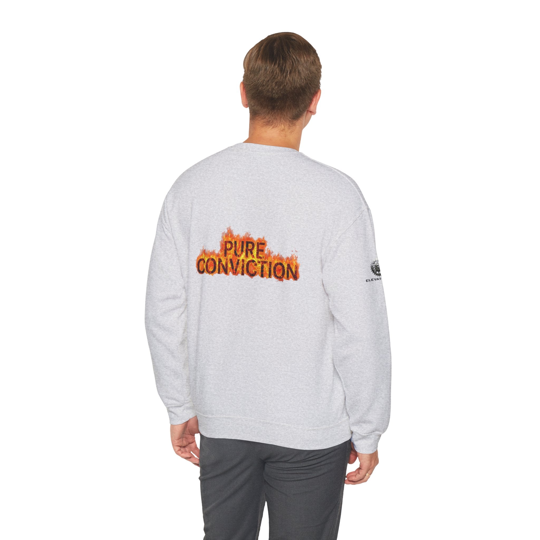 "Pure Conviction” Sweatshirt -Sleeve Print Affirmation