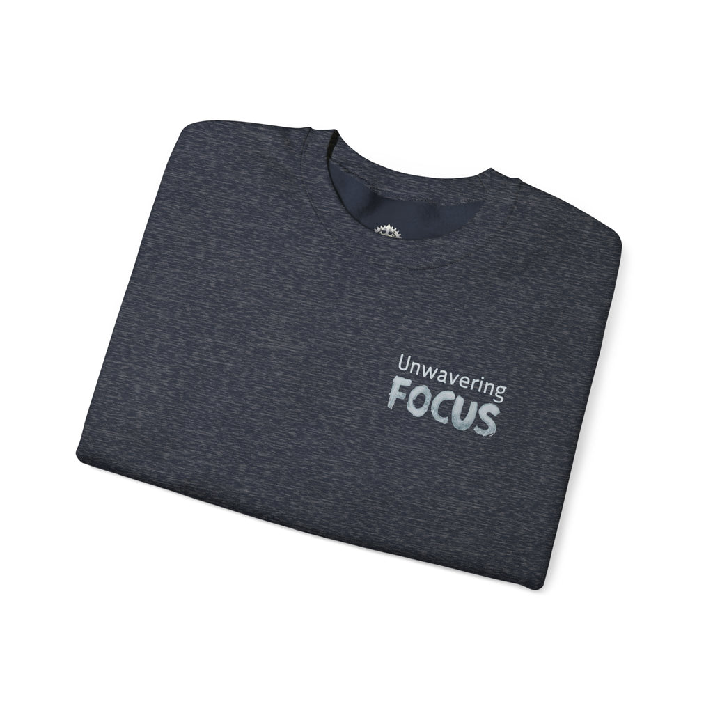 “Unwavering Focus” Crewneck Sweatshirt- Sleeve Print Affirmation