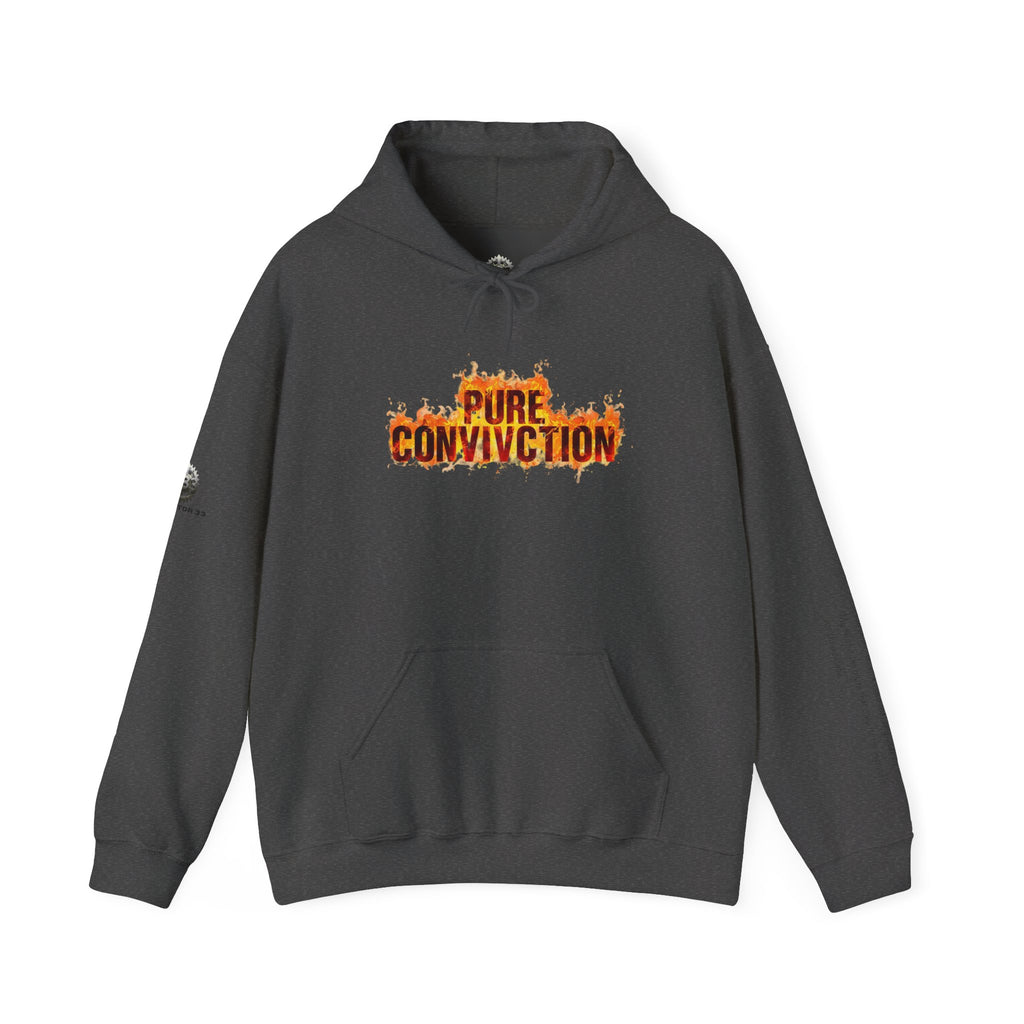 "Pure Conviction" Hoodie  - Sleeve Print Affirmation