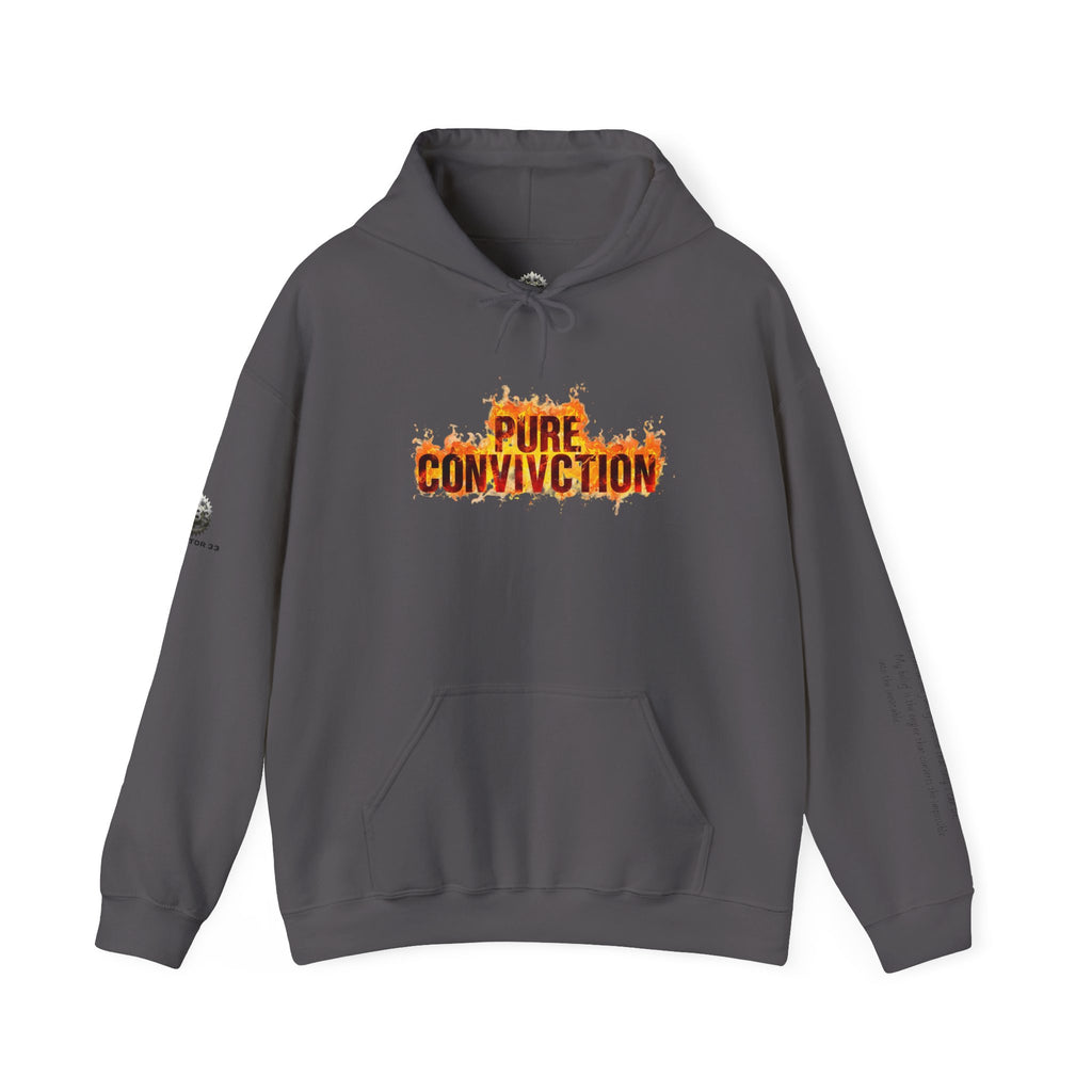 "Pure Conviction" Hoodie  - Sleeve Print Affirmation