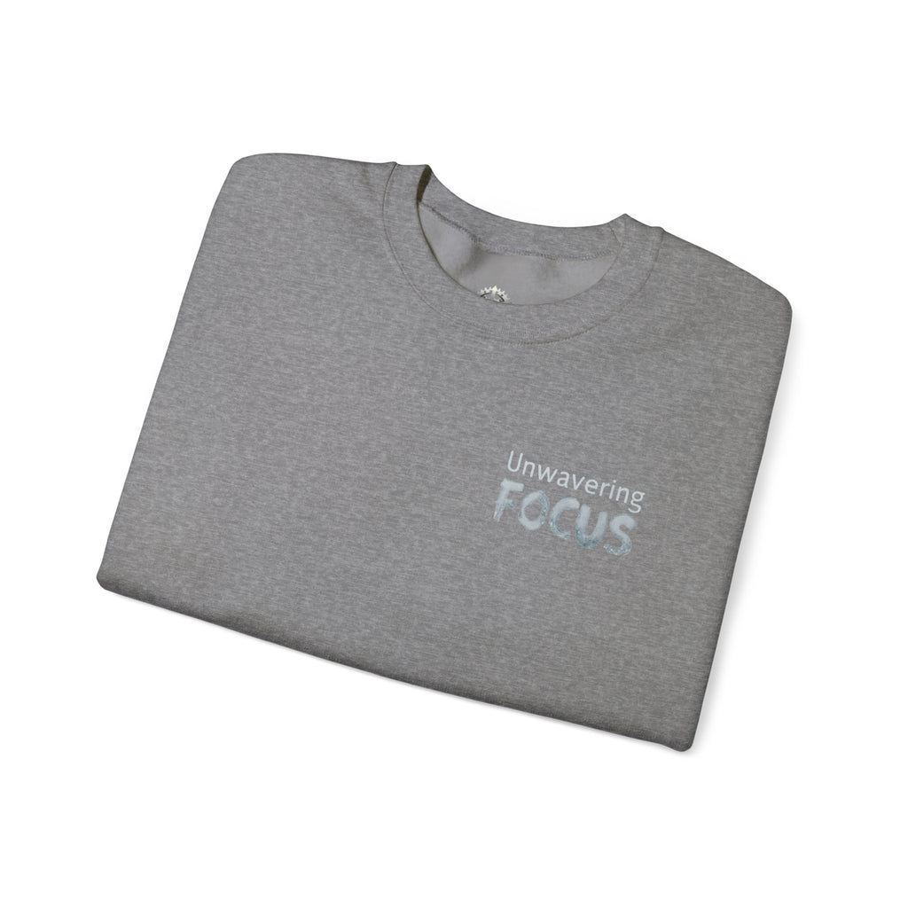 “Unwavering Focus” Crewneck Sweatshirt- Sleeve Print Affirmation