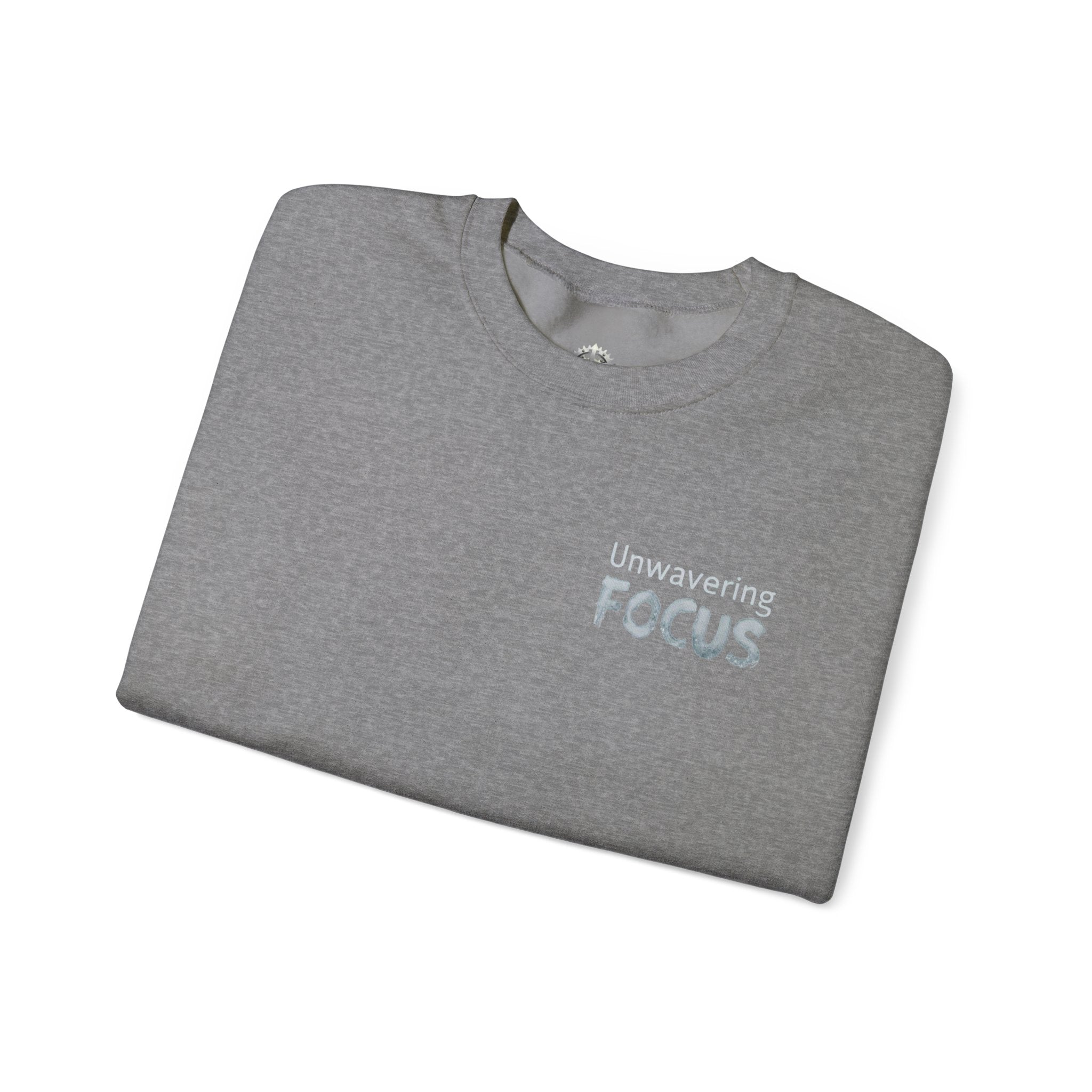 “Unwavering Focus” Crewneck Sweatshirt- Sleeve Print Affirmation