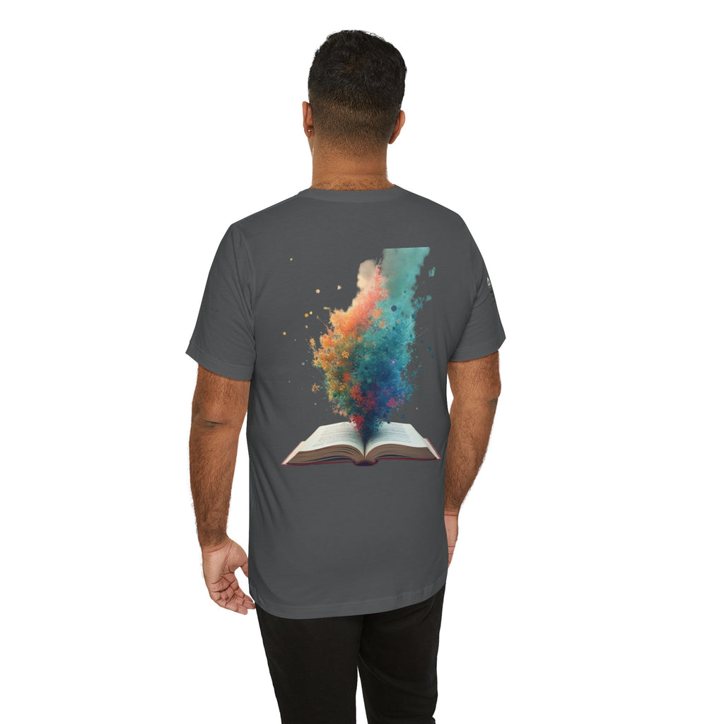 Next Chapter affirmation tee | Graphic open book back, inspirational sleeve text