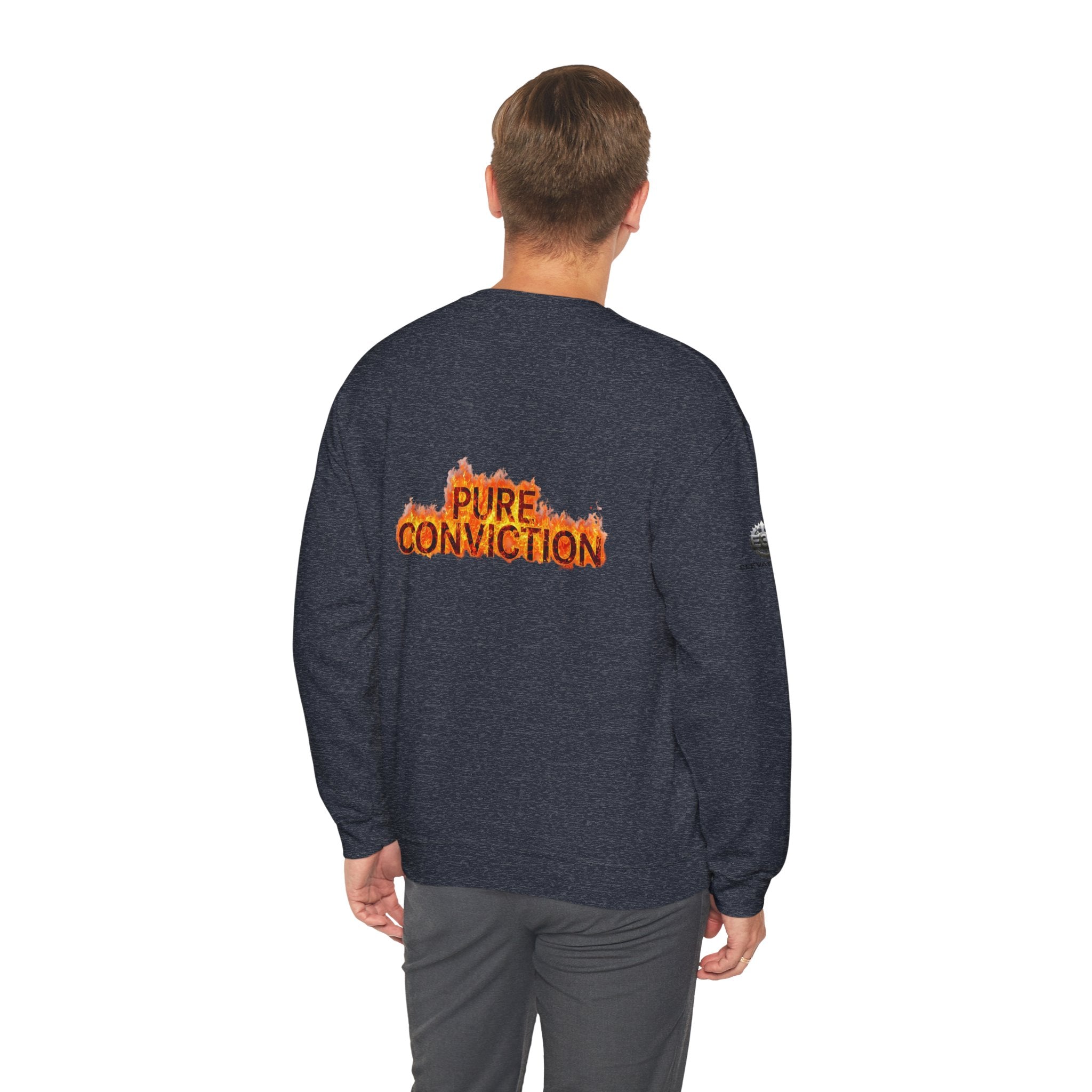 "Pure Conviction” Sweatshirt -Sleeve Print Affirmation