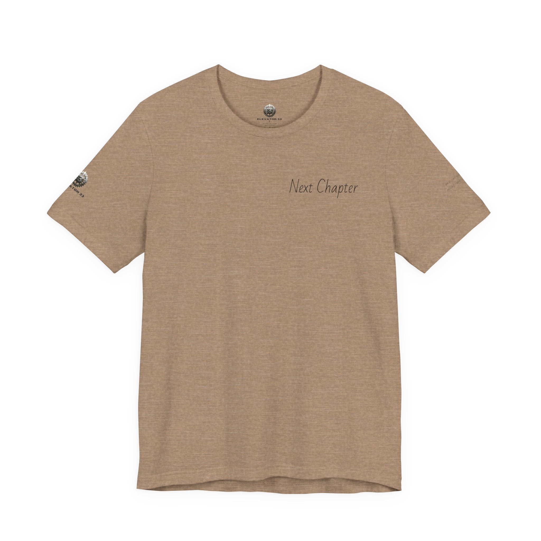 Next Chapter affirmation tee | Graphic open book back, inspirational sleeve text