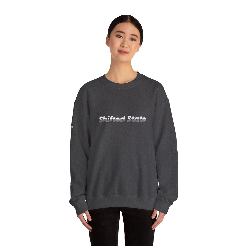 “Shifted State” Crewneck Sweatshirt- Sleeve Print Affirmation