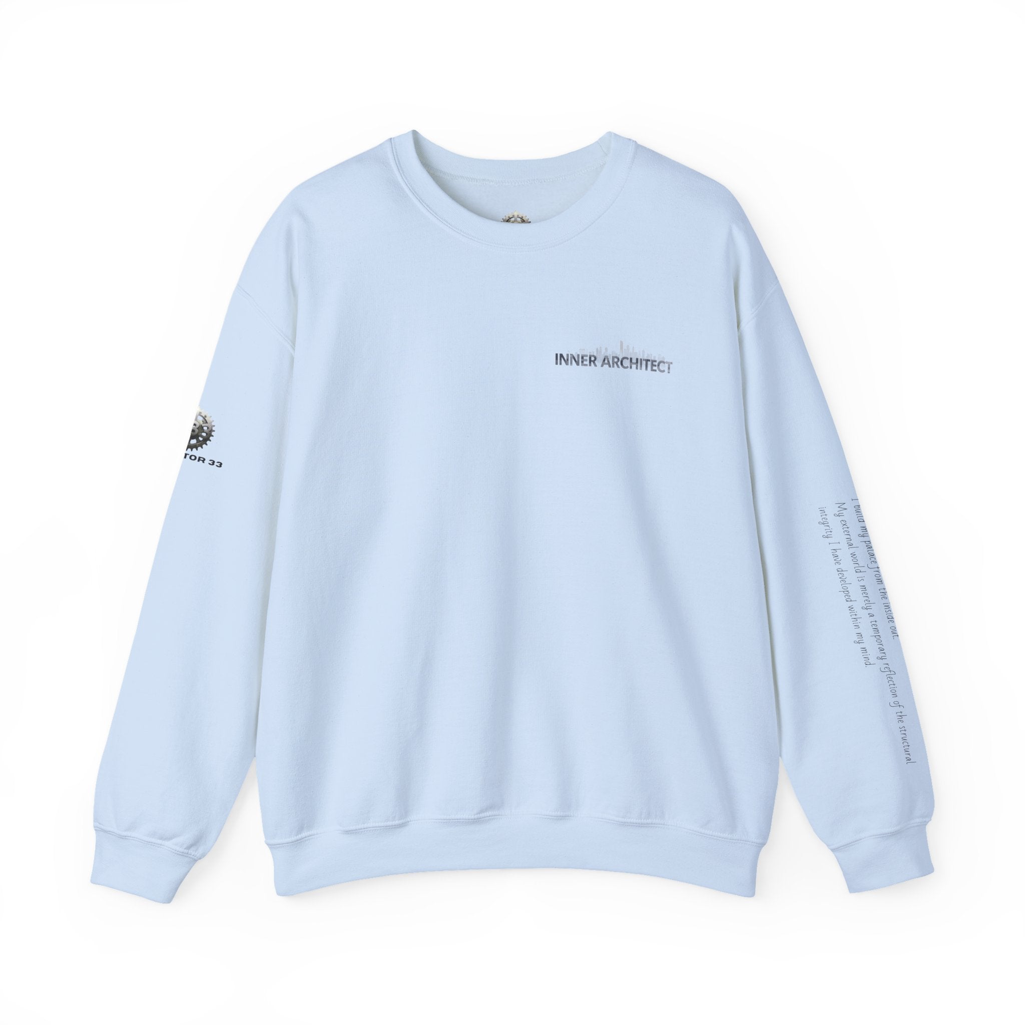 "Inner Architect" Crewneck Sweatshirt- Sleeve Printed Affirmation