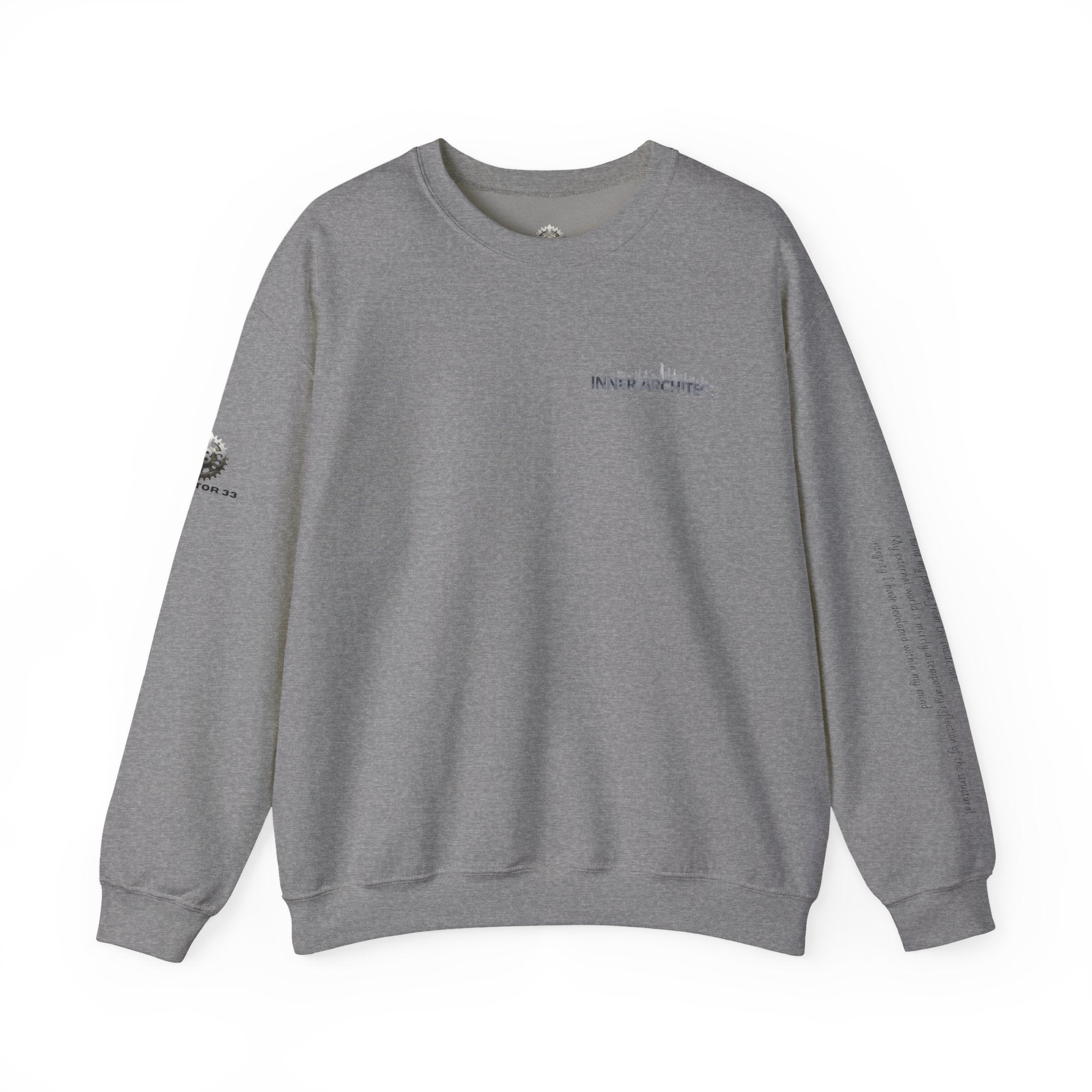 "Inner Architect" Crewneck Sweatshirt- Sleeve Printed Affirmation