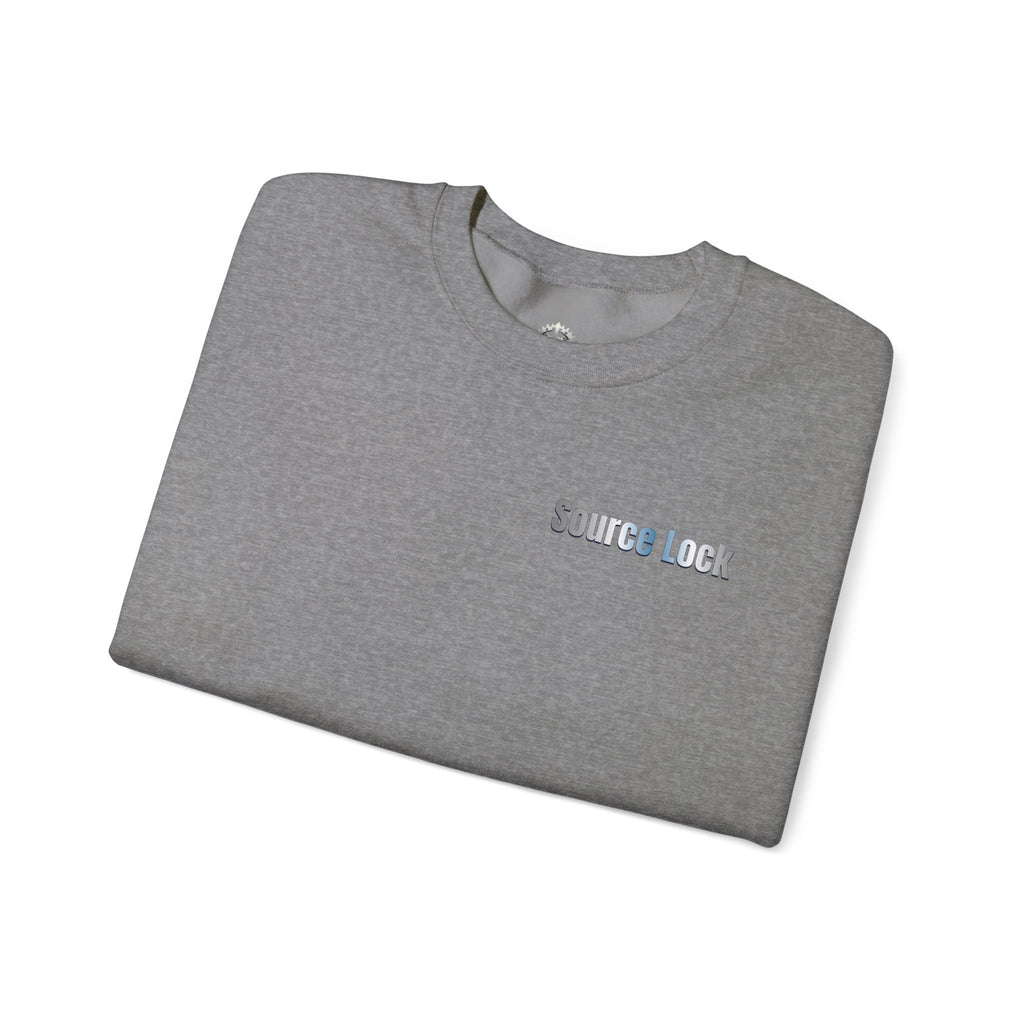 “Source Lock” Crewneck Sweatshirt- Sleeve Print Affirmation