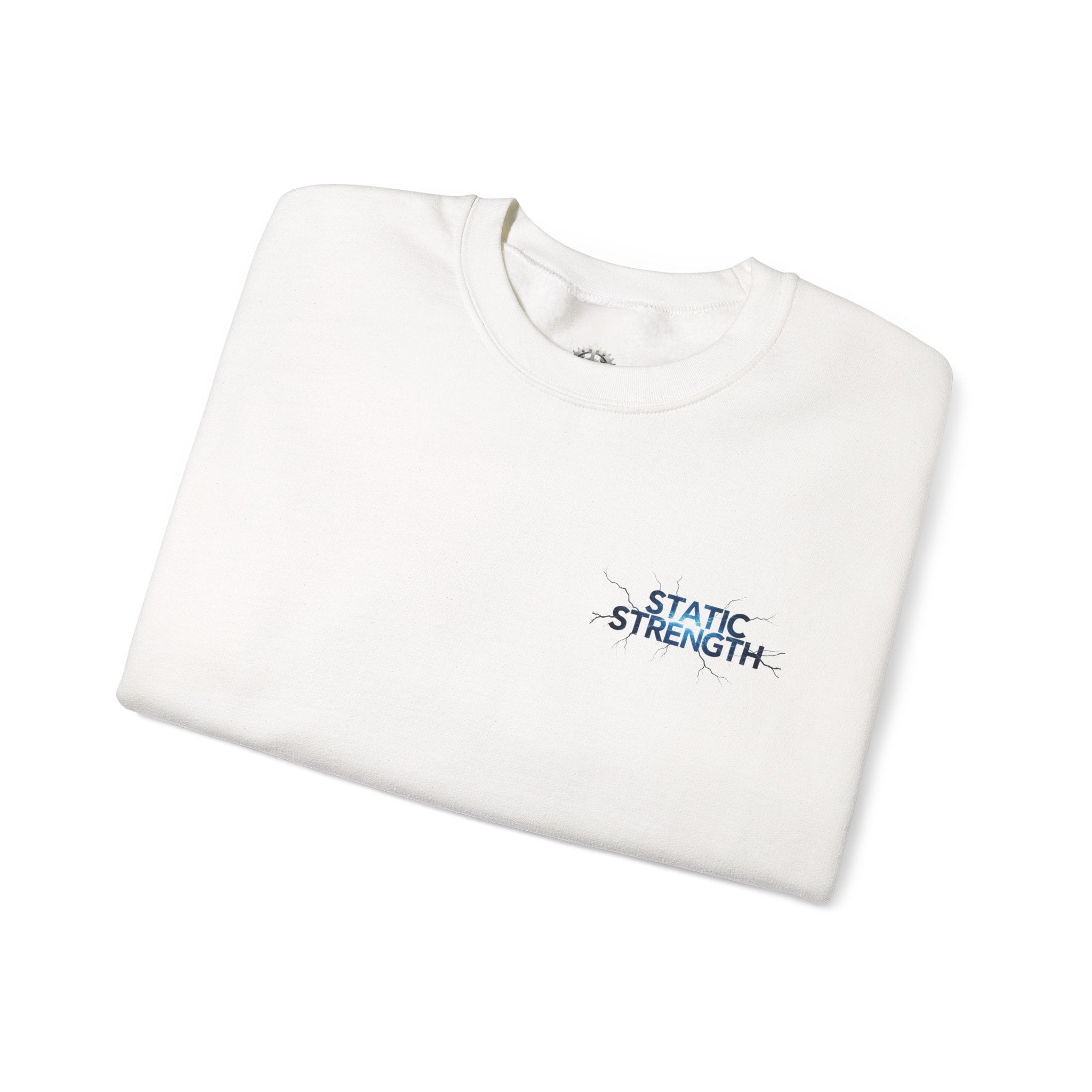 “Static Strength” Crewneck Sweatshirt- Sleeve Print Affirmation