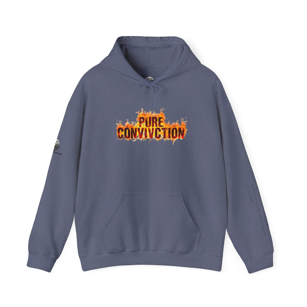 "Pure Conviction" Hoodie  - Sleeve Print Affirmation