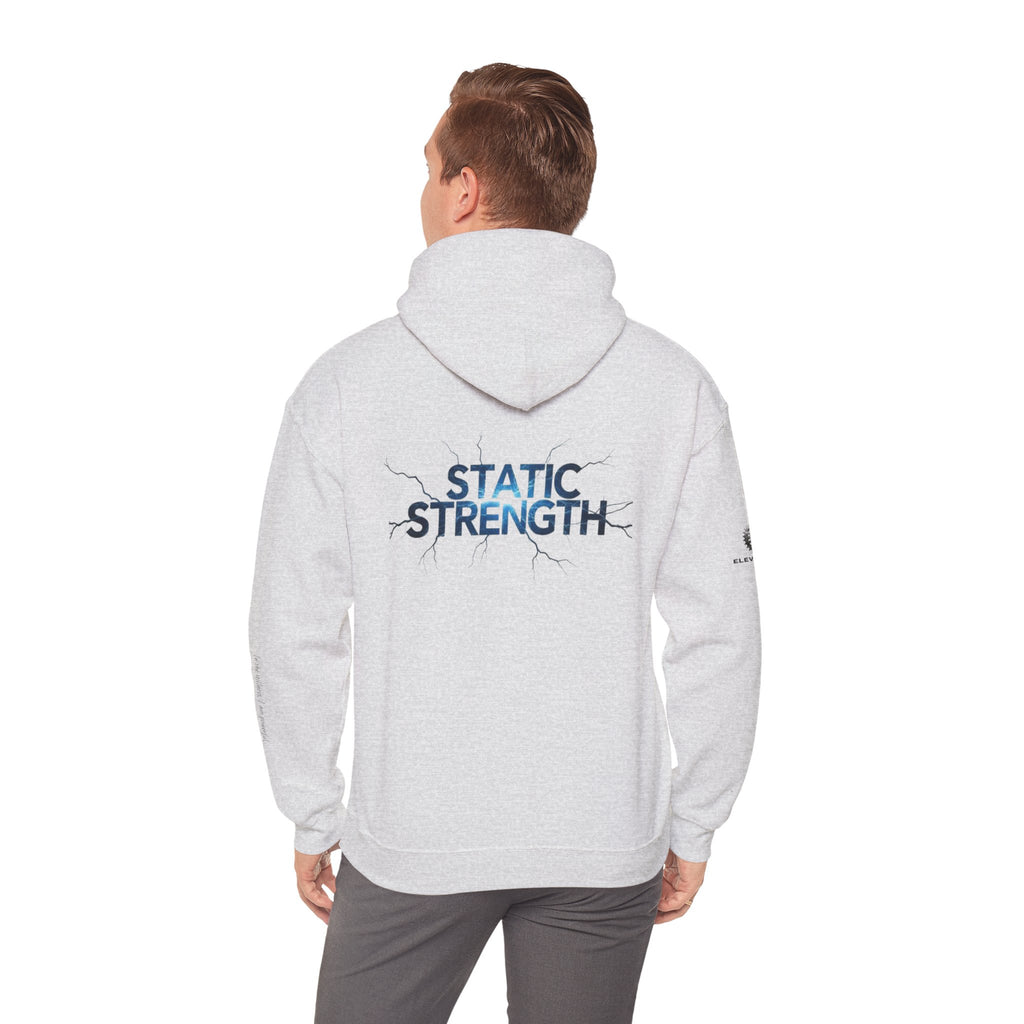 “Static Strength” Hoodie Sweatshirt- Sleeve Print Affirmation