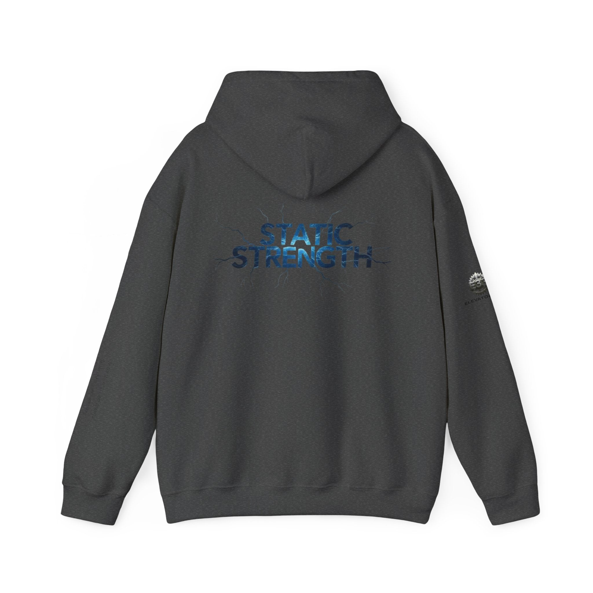 “Static Strength” Hoodie Sweatshirt- Sleeve Print Affirmation