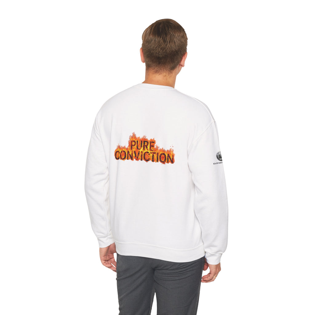 "Pure Conviction” Sweatshirt -Sleeve Print Affirmation