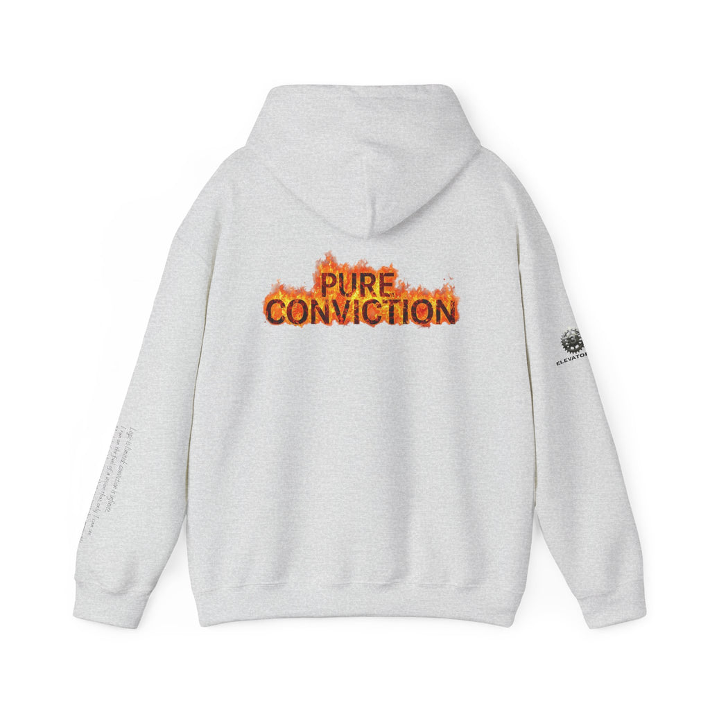 "Pure Conviction" Hoodie  - Sleeve Print Affirmation